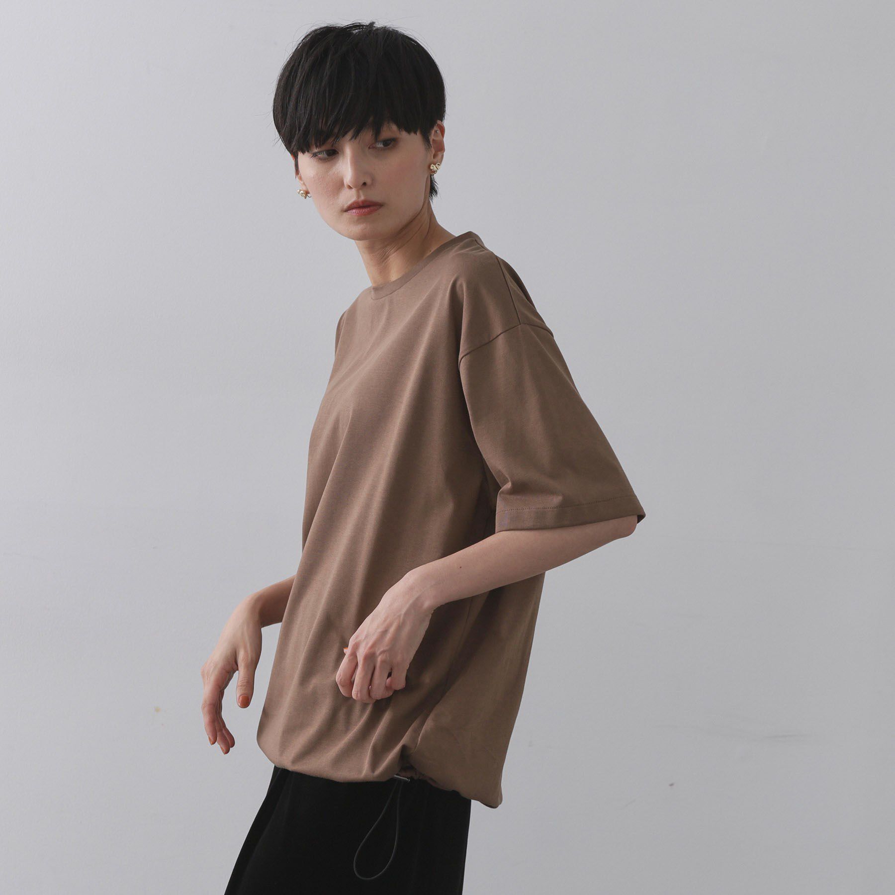 OPAQUE.CLIP「裾ドロストTシャツ【洗濯機洗い可】」|Tシャツ・カットソー|