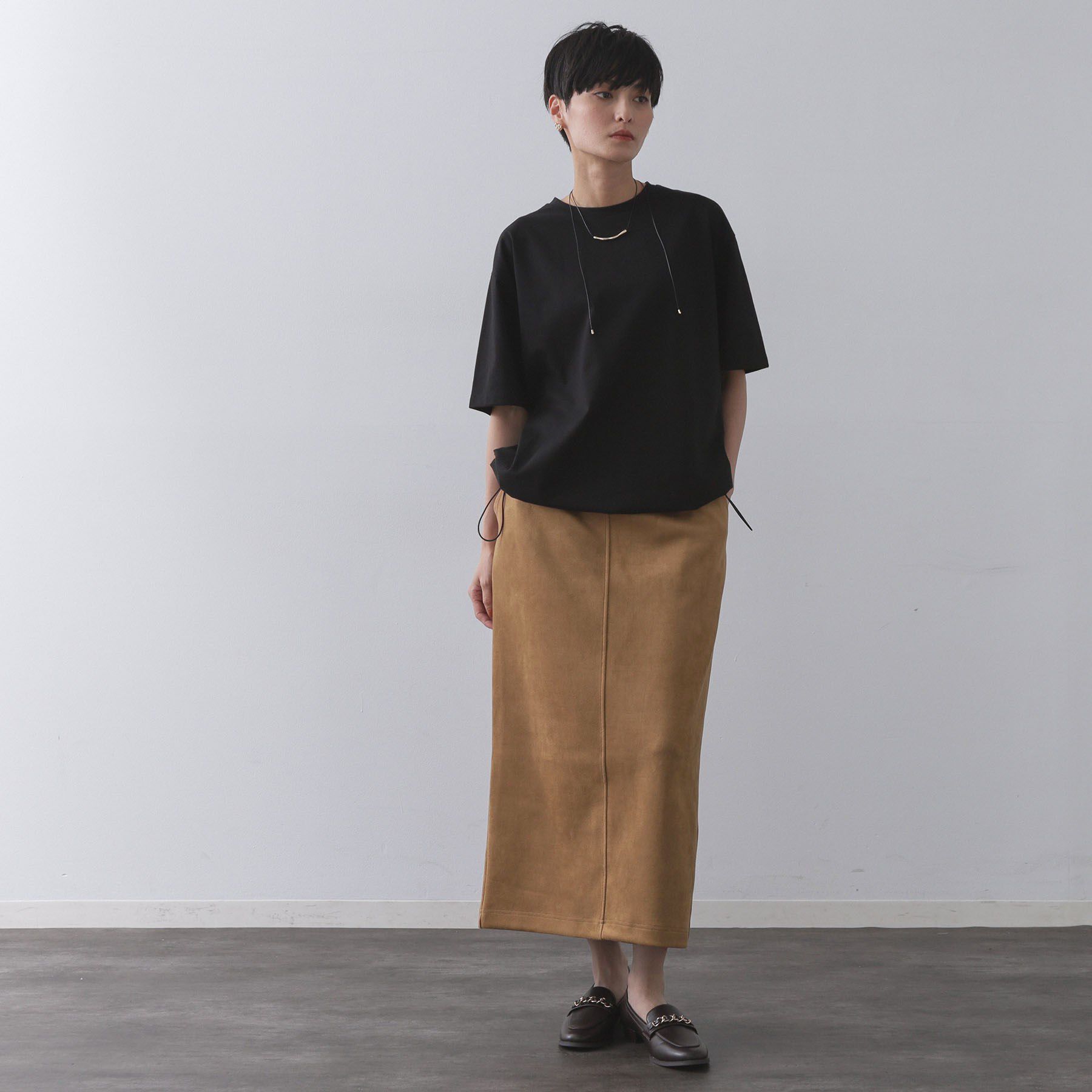 OPAQUE.CLIP「裾ドロストTシャツ【洗濯機洗い可】」|Tシャツ・カットソー|