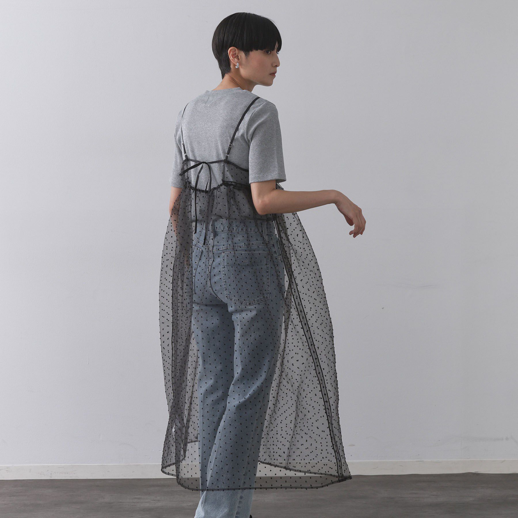 OPAQUE.CLIP「シアードットレイヤードキャミワンピース【洗濯機洗い可】」|ワンピース|