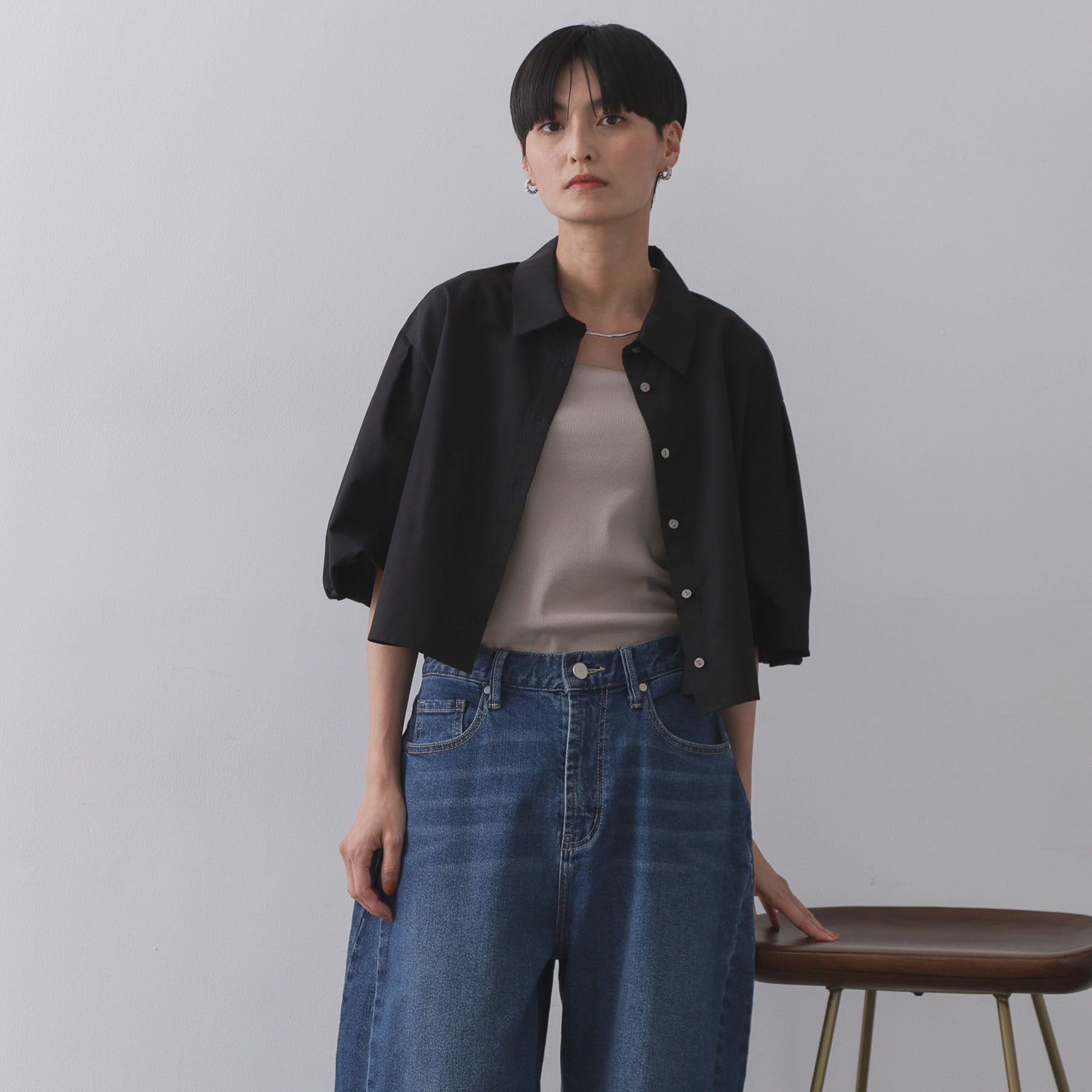 OPAQUE.CLIP「バルーンスリーブシャツ【洗濯機洗い可】」|シャツ・ブラウス|