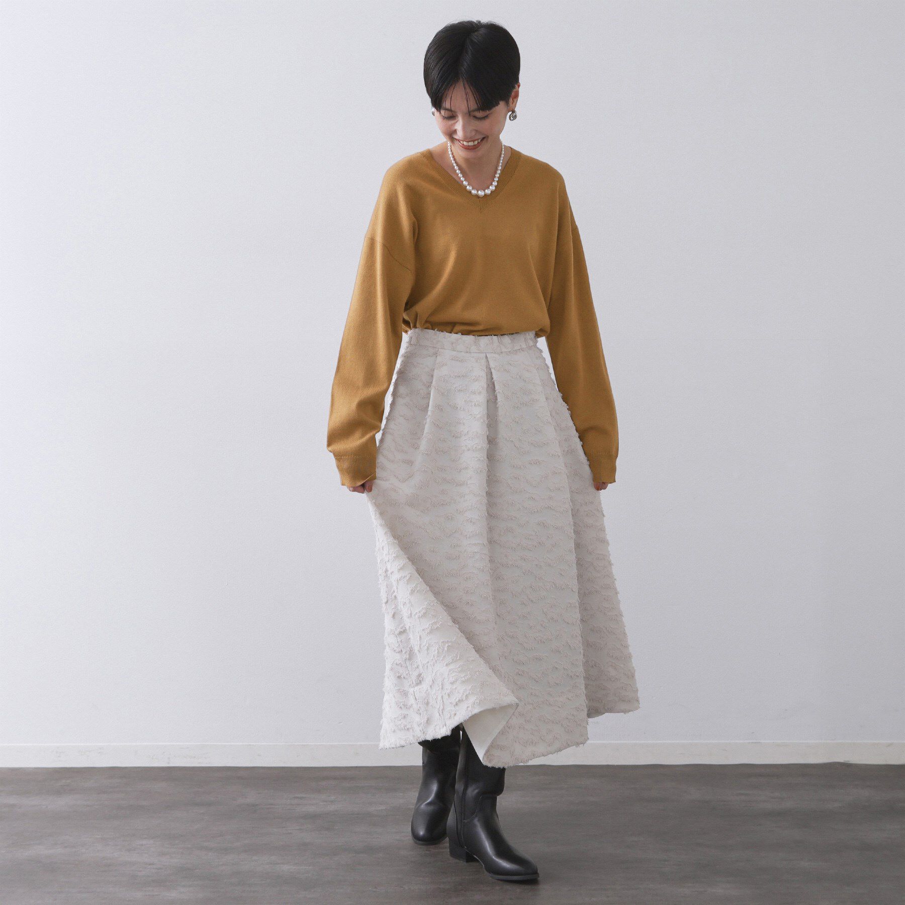 OPAQUE.CLIP「Vネックニット/エクストラファインメリノウール【THEシリーズ/洗濯機OK】」|ニット・セーター|