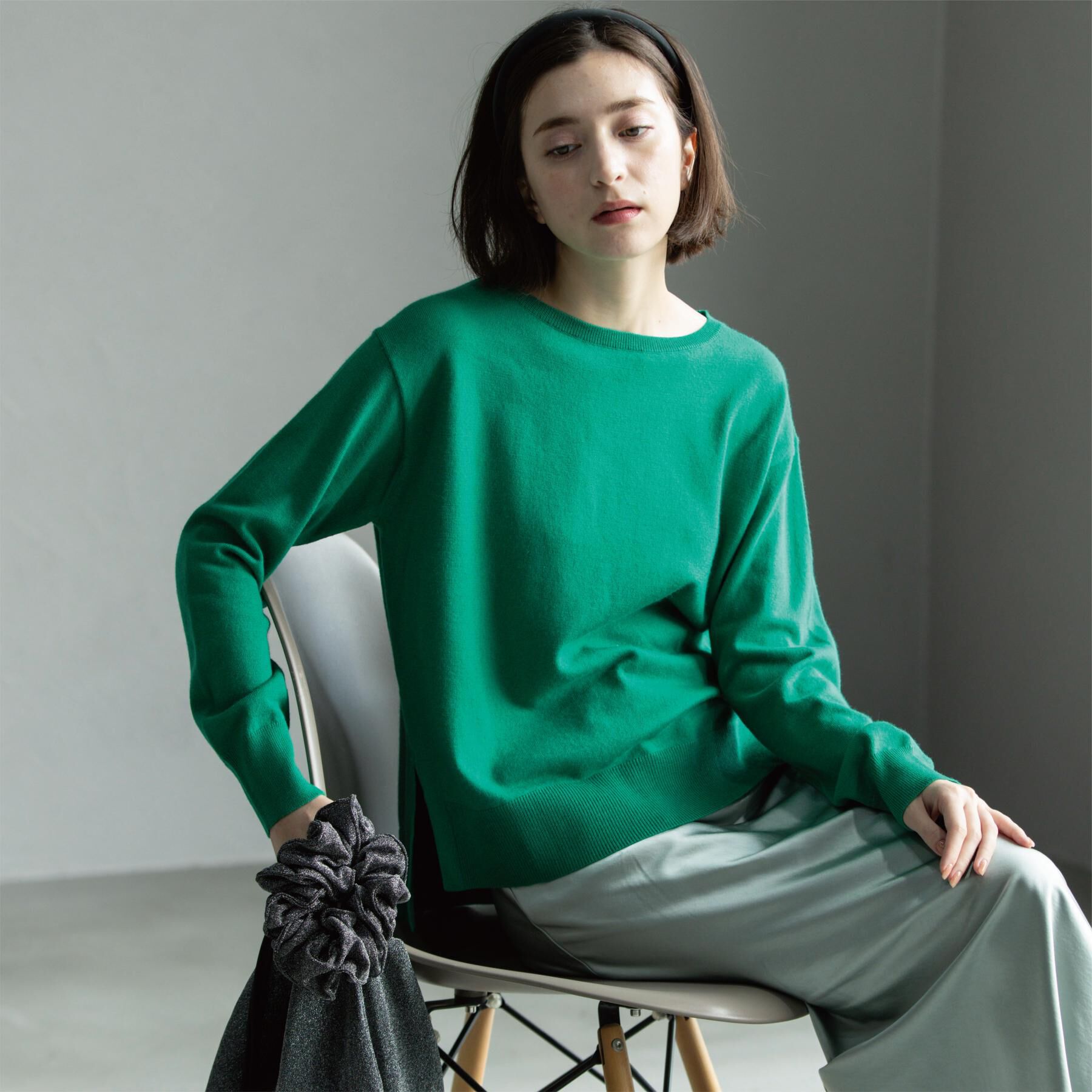 OPAQUE.CLIP「ボートネックニット/エクストラファインメリノウール【THEシリーズ/洗濯機OK】」|ニット・セーター|