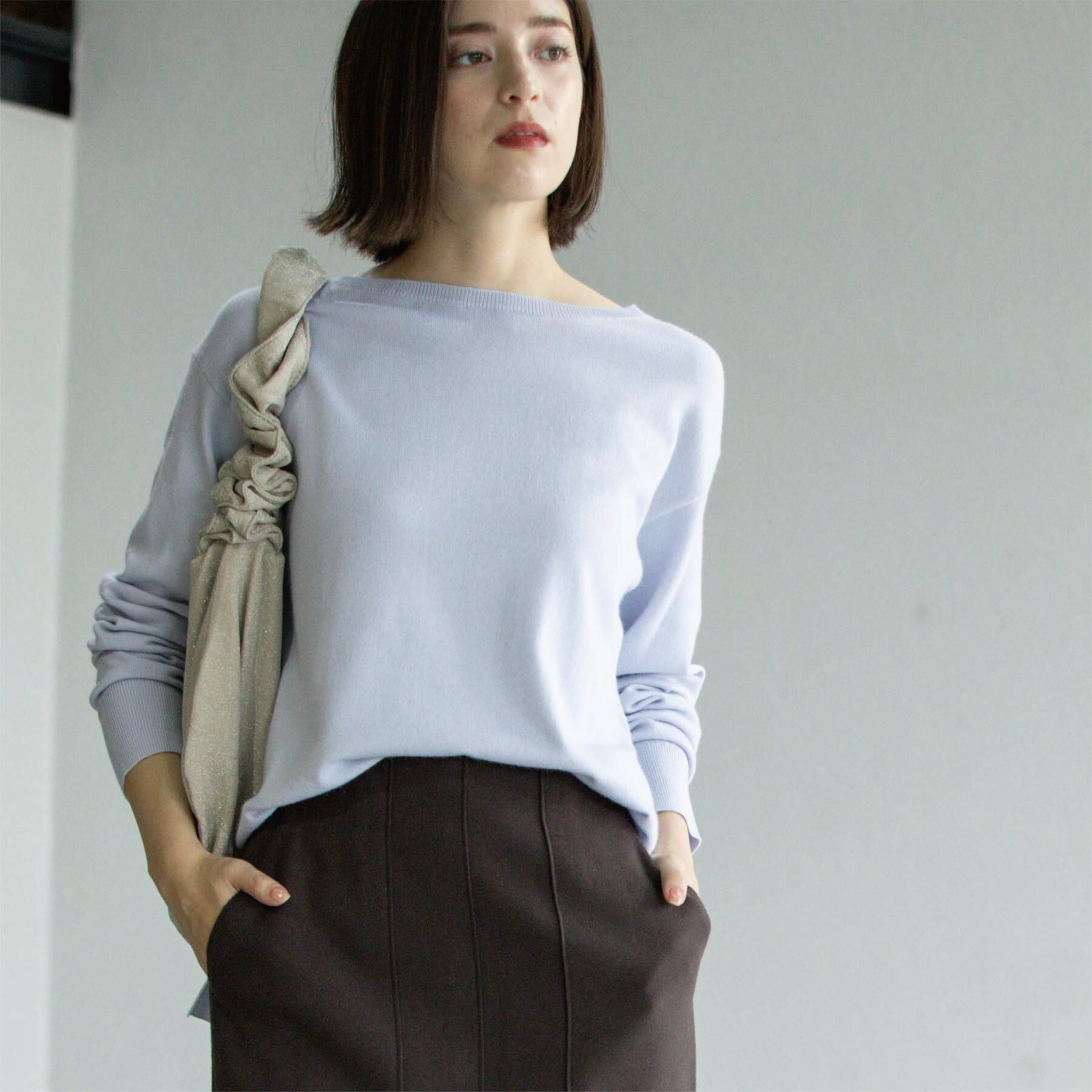 OPAQUE.CLIP「ボートネックニット/エクストラファインメリノウール【THEシリーズ/洗濯機OK】」|ニット・セーター|
