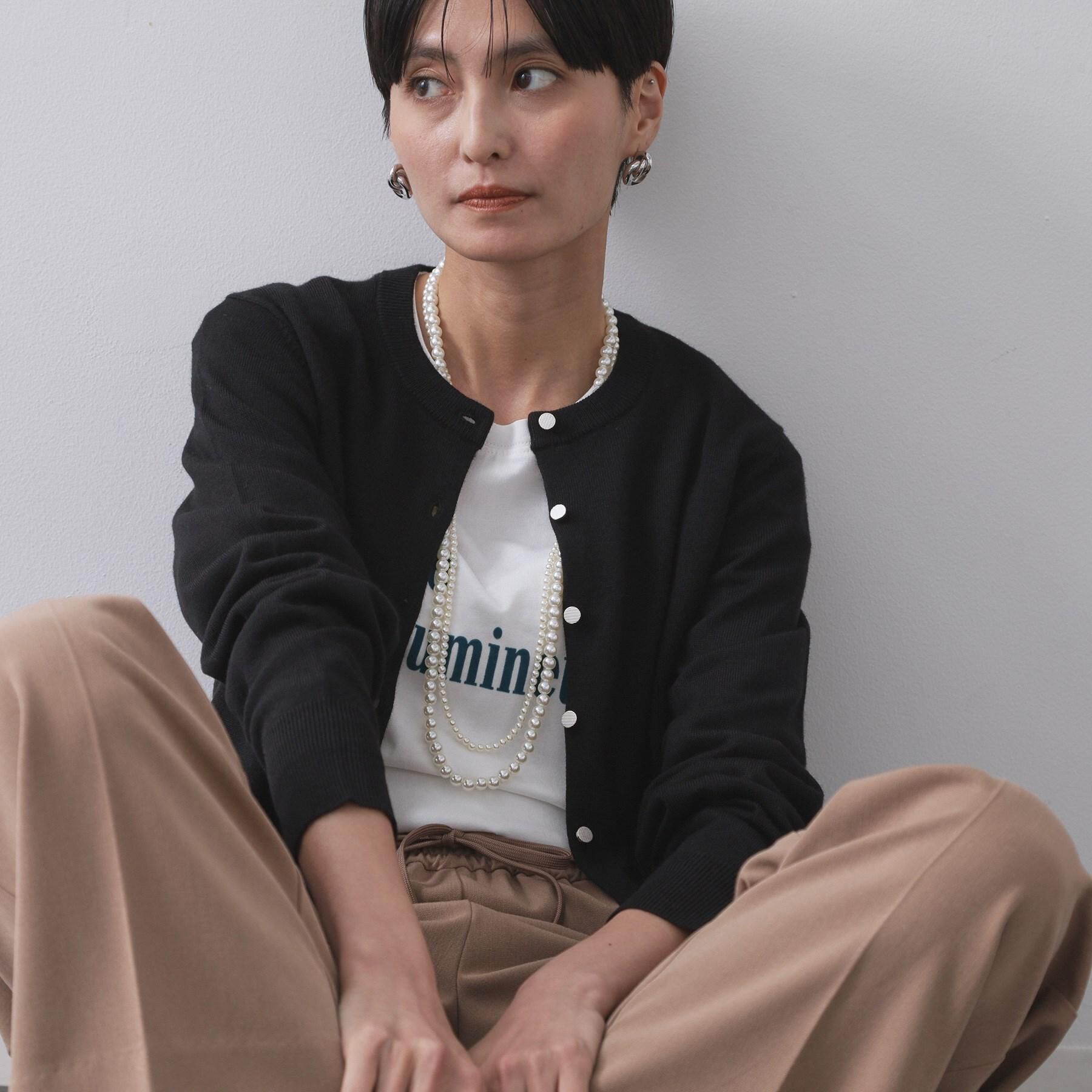 OPAQUE.CLIP「クルーニットカーディガン/エクストラファインメリノウール【THEシリーズ/洗濯機OK】」|カーディガン|