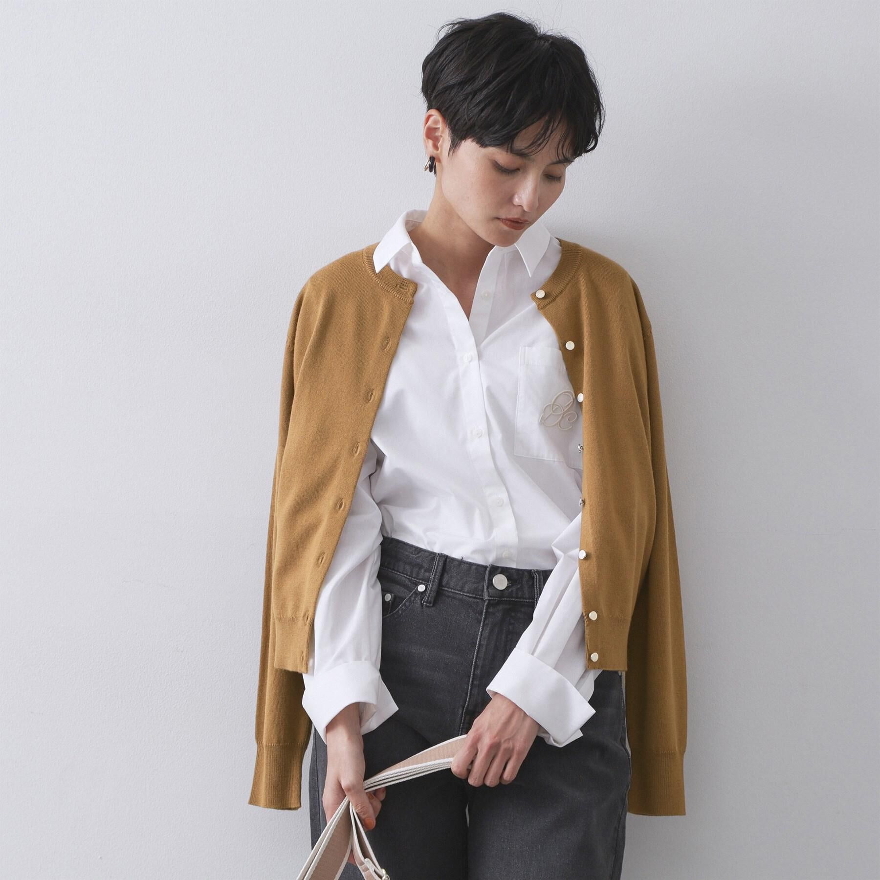 OPAQUE.CLIP「クルーニットカーディガン/エクストラファインメリノウール【THEシリーズ/洗濯機OK】」|カーディガン|