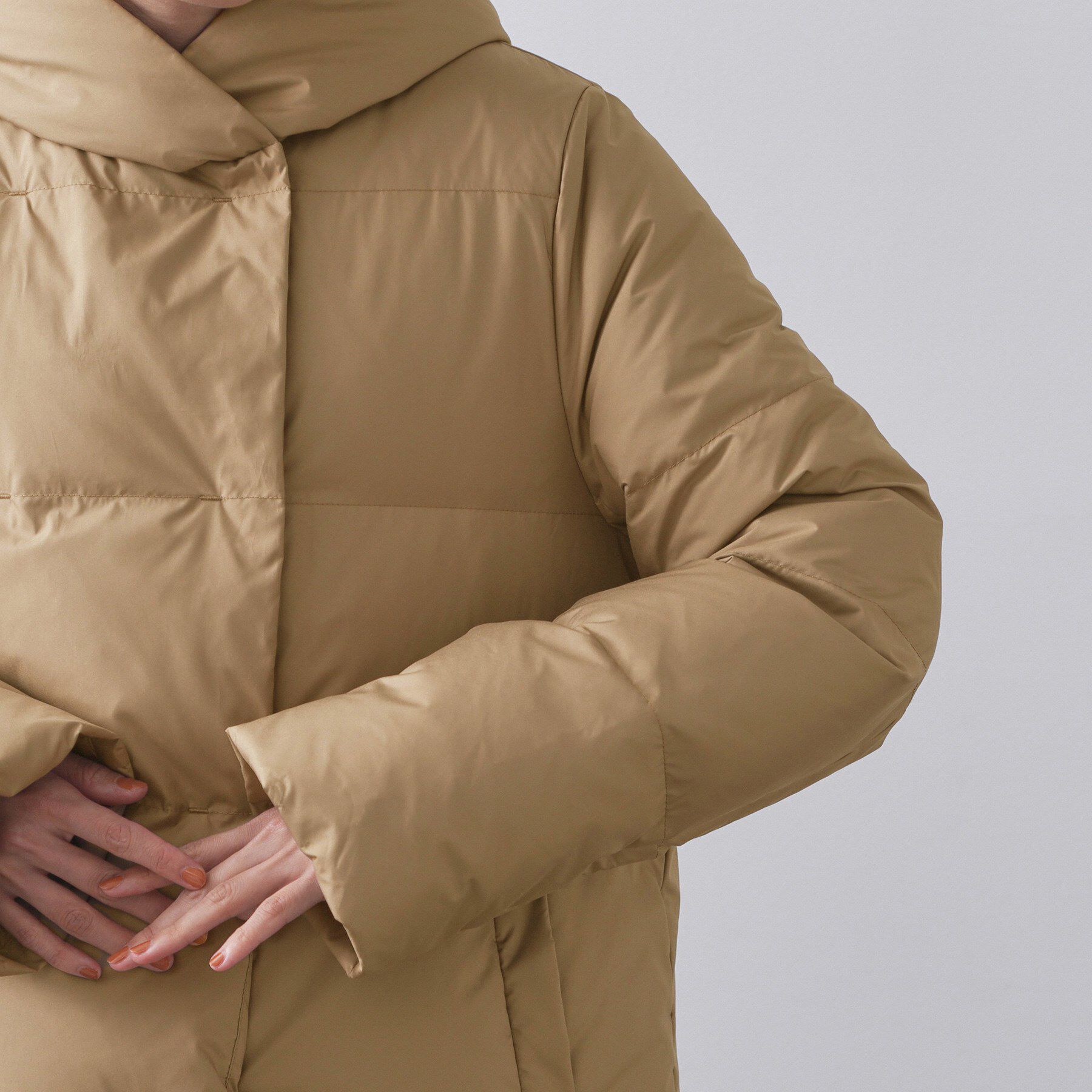 OPAQUE.CLIP「撥水フードミドルダウンコート【防風/抗菌防臭/洗濯機OK】《S～LL》」|ダウン|