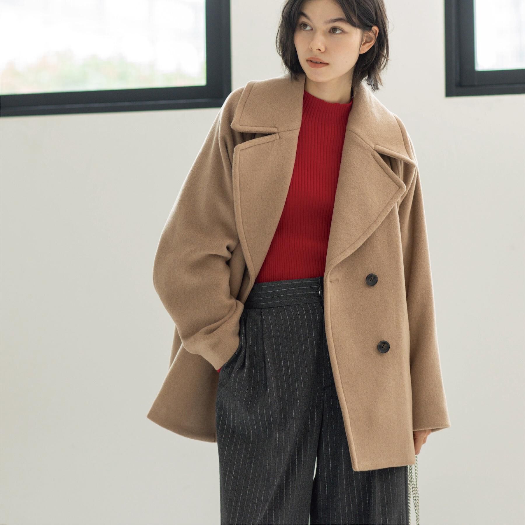 OPAQUE.CLIP「カシミヤブレンドウールミドルピーコート」|ピーコート|