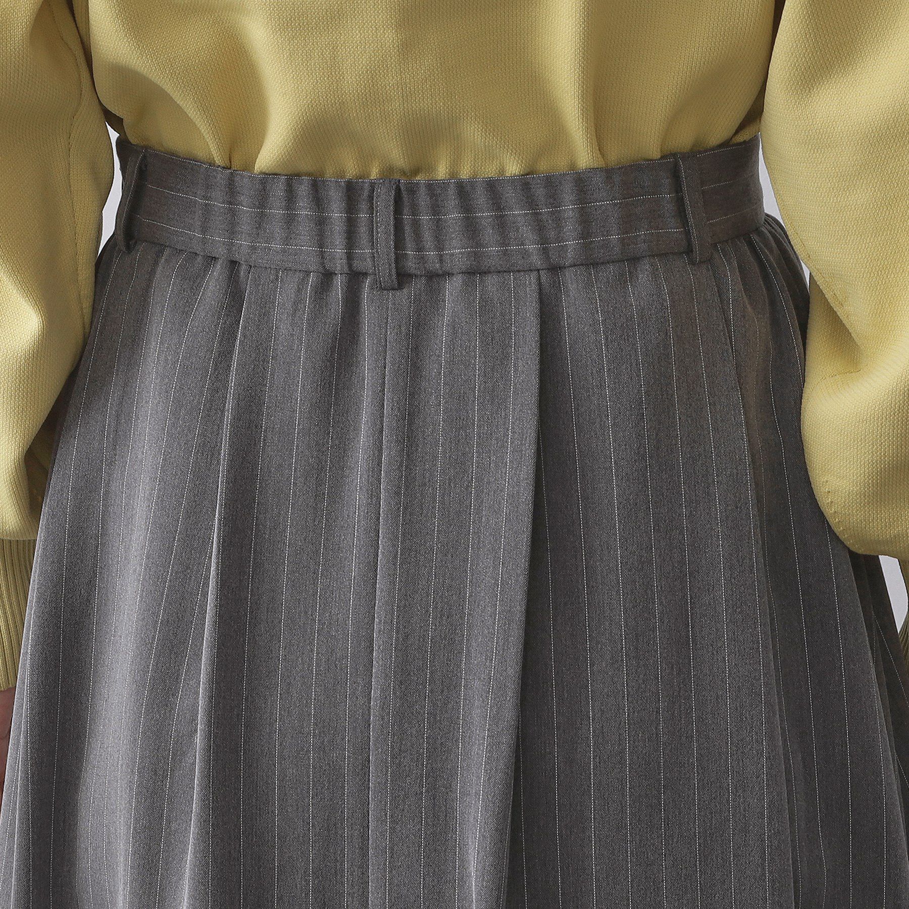 OPAQUE.CLIP「ピンストライプレイヤード風フレアスカート【洗濯機洗い可】」|スカート|