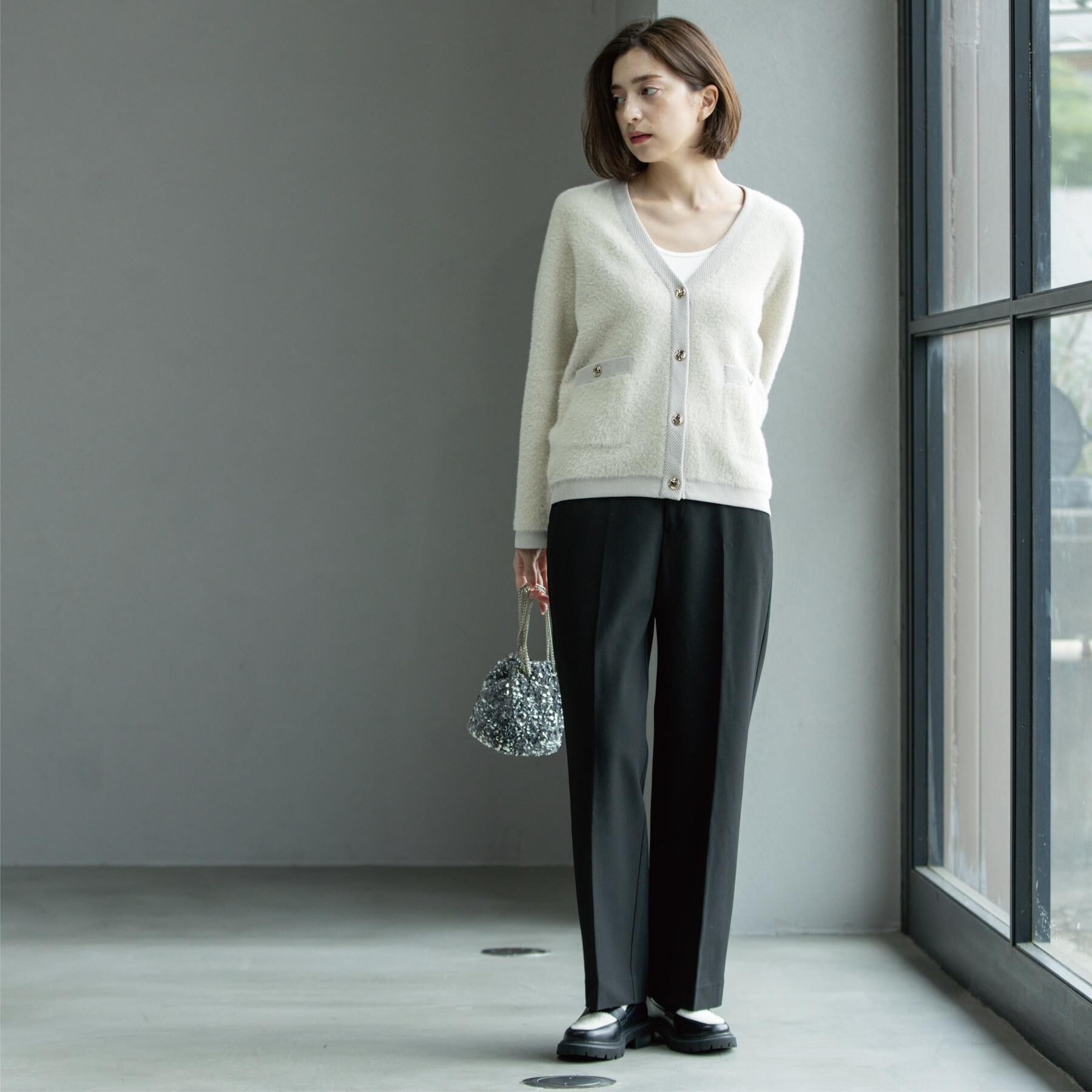 OPAQUE.CLIP「フェザーヤーンカーディガン【洗濯機OK/抗ピル】」|カーディガン|