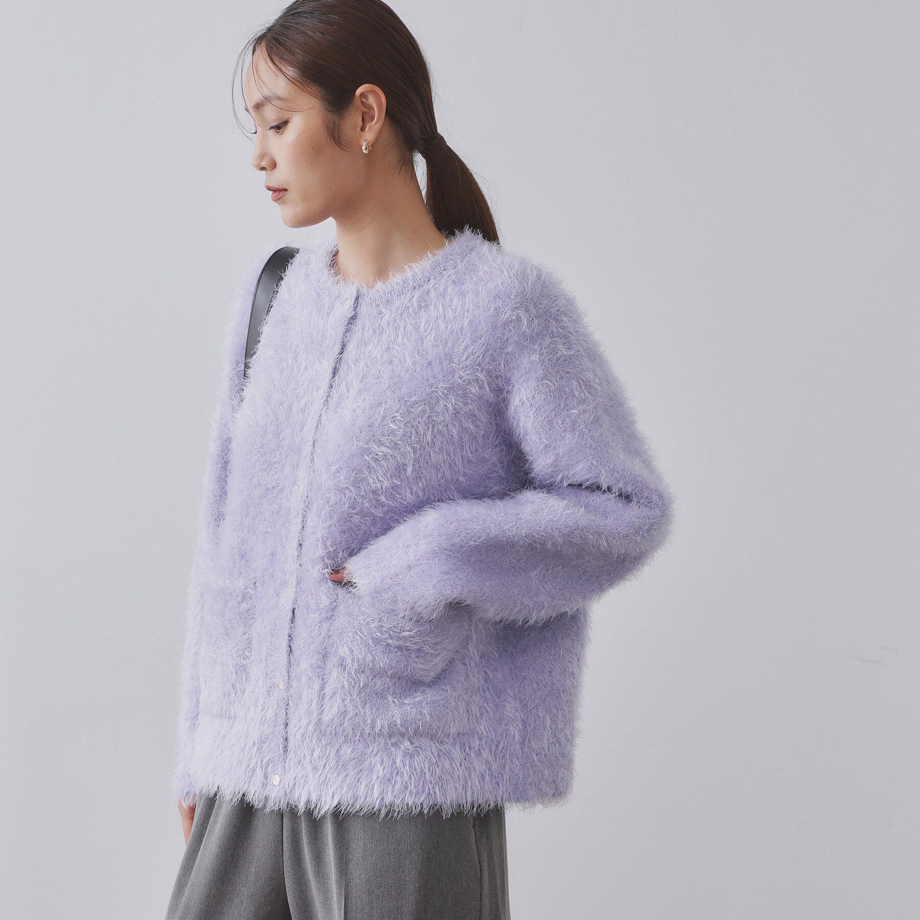 OPAQUE.CLIP「シャギーミドルカーディガン【洗濯機OK】《6col》」|カーディガン|