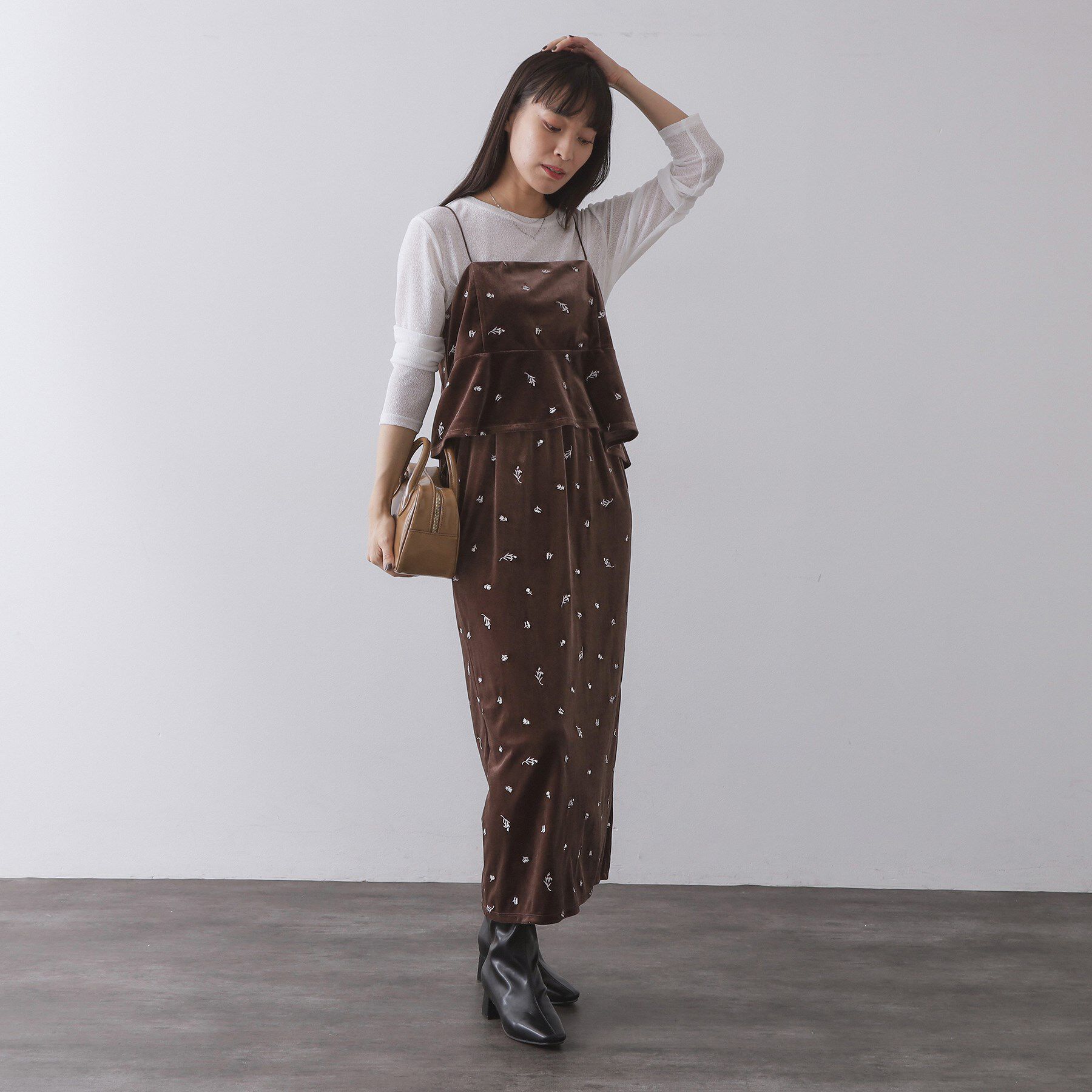 OPAQUE.CLIP「ベロアナロースカート/セットアップ対応可【洗濯機OK】」|スカート|