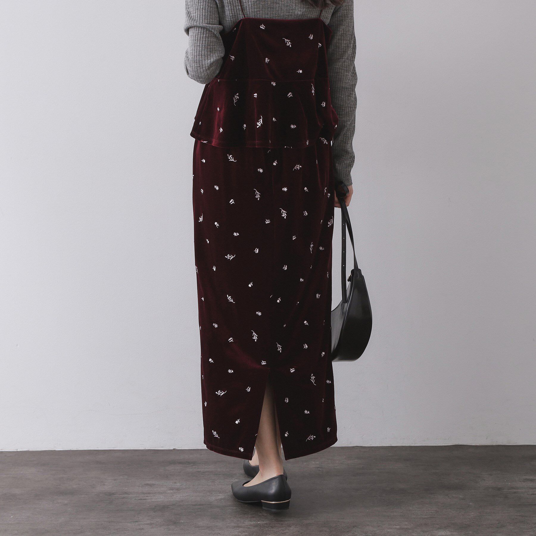 OPAQUE.CLIP「ベロアナロースカート/セットアップ対応可【洗濯機OK】」|スカート|