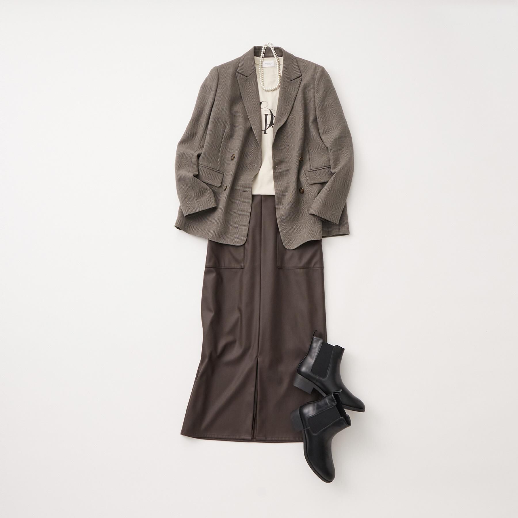 OPAQUE.CLIP「グレンチェックダブルジャケット/セットアップ対応可【洗える】」|テーラードジャケット|