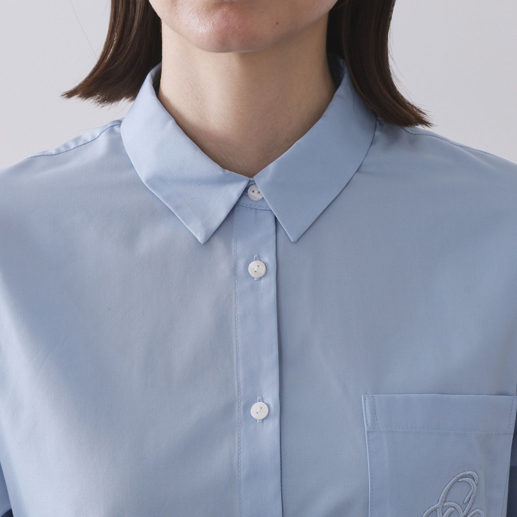 OPAQUE.CLIP「ポケット刺繍レギュラーカラーシャツ【洗濯機OK】」|シャツ・ブラウス|