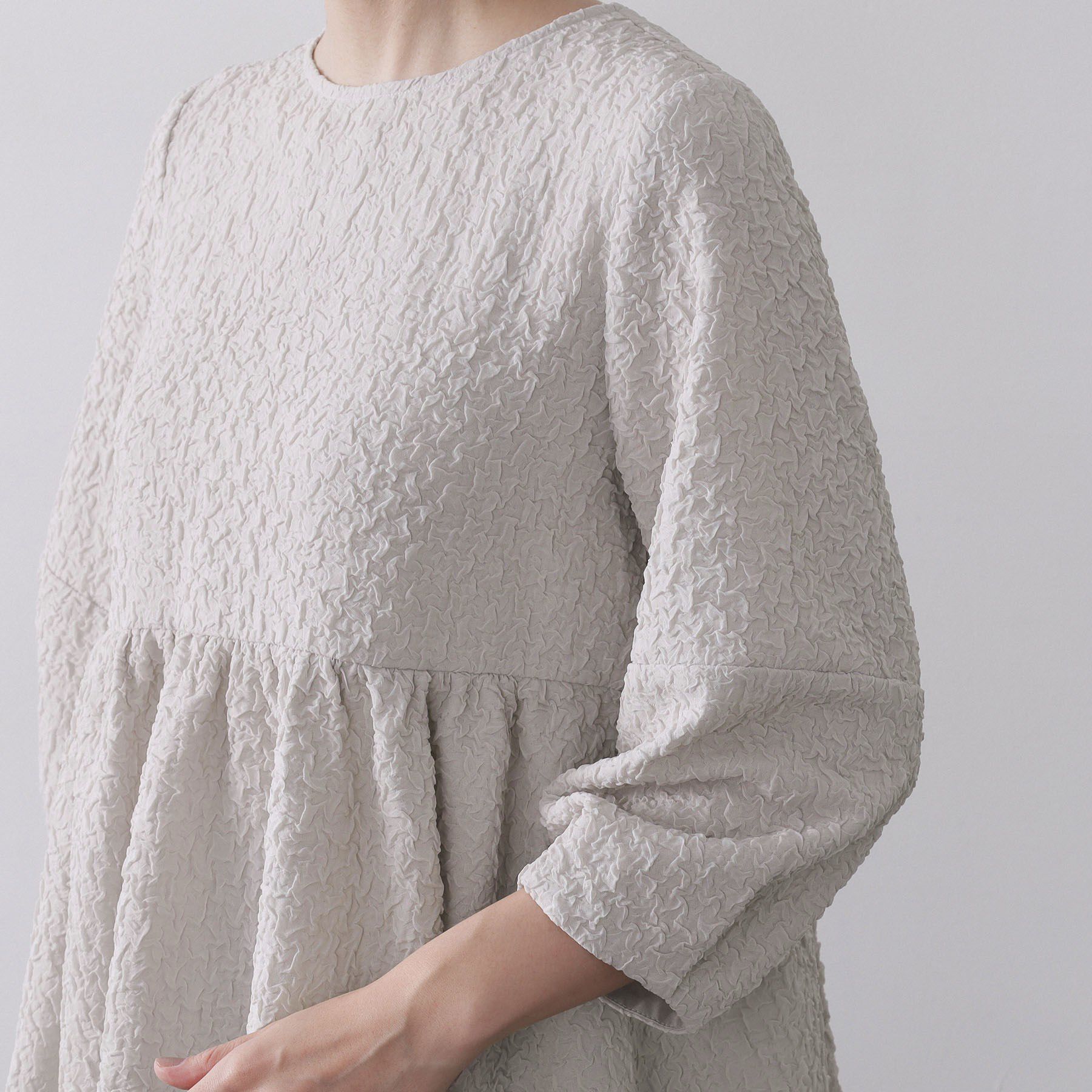 OPAQUE.CLIP「ふくれジャカードペプラムブラウス【洗濯機OK】」|シャツ・ブラウス|