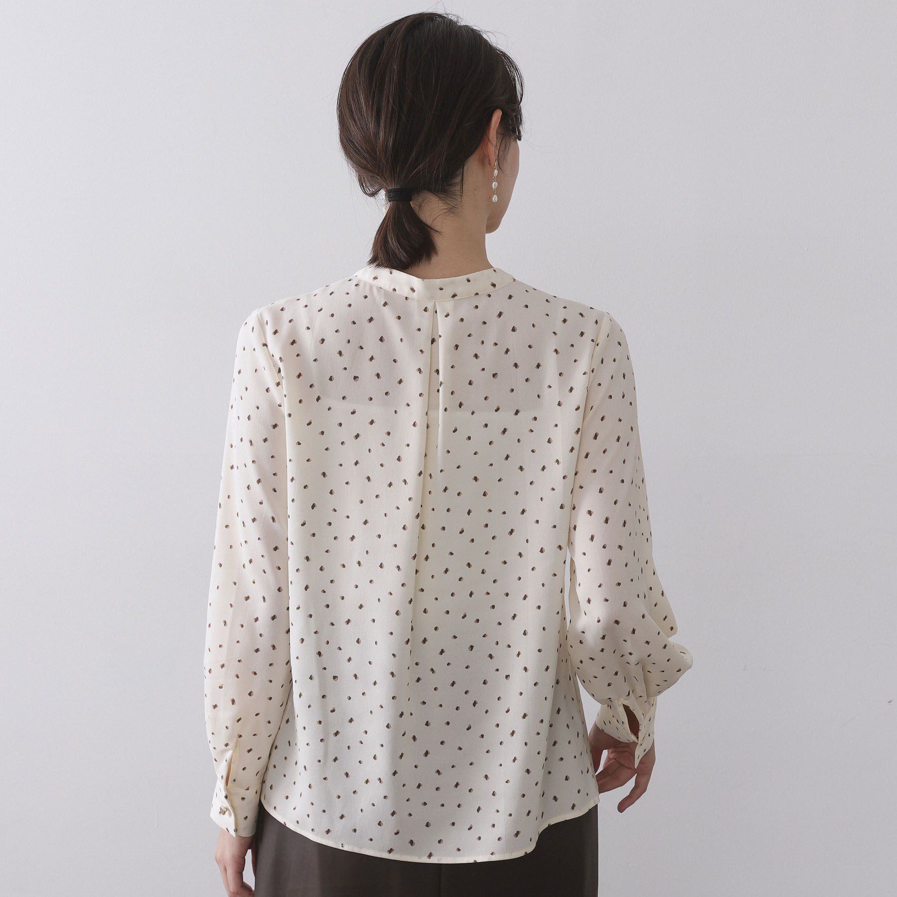 OPAQUE.CLIP「プリント柄タックデザインブラウス【洗濯機OK】」|シャツ・ブラウス|