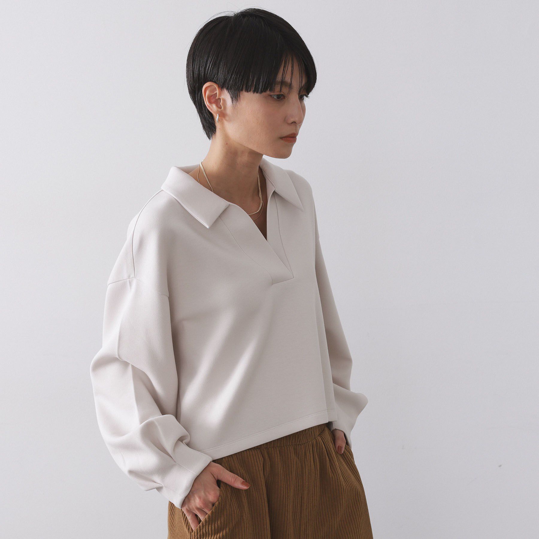 OPAQUE.CLIP「スキッパートップス【UVケア/洗濯機OK】」|Tシャツ・カットソー|