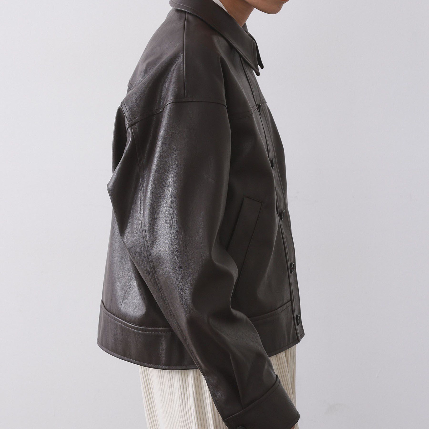 OPAQUE.CLIP「シンセティックレザー調ブルゾン【洗える】」|ブルゾン・スタジャン|