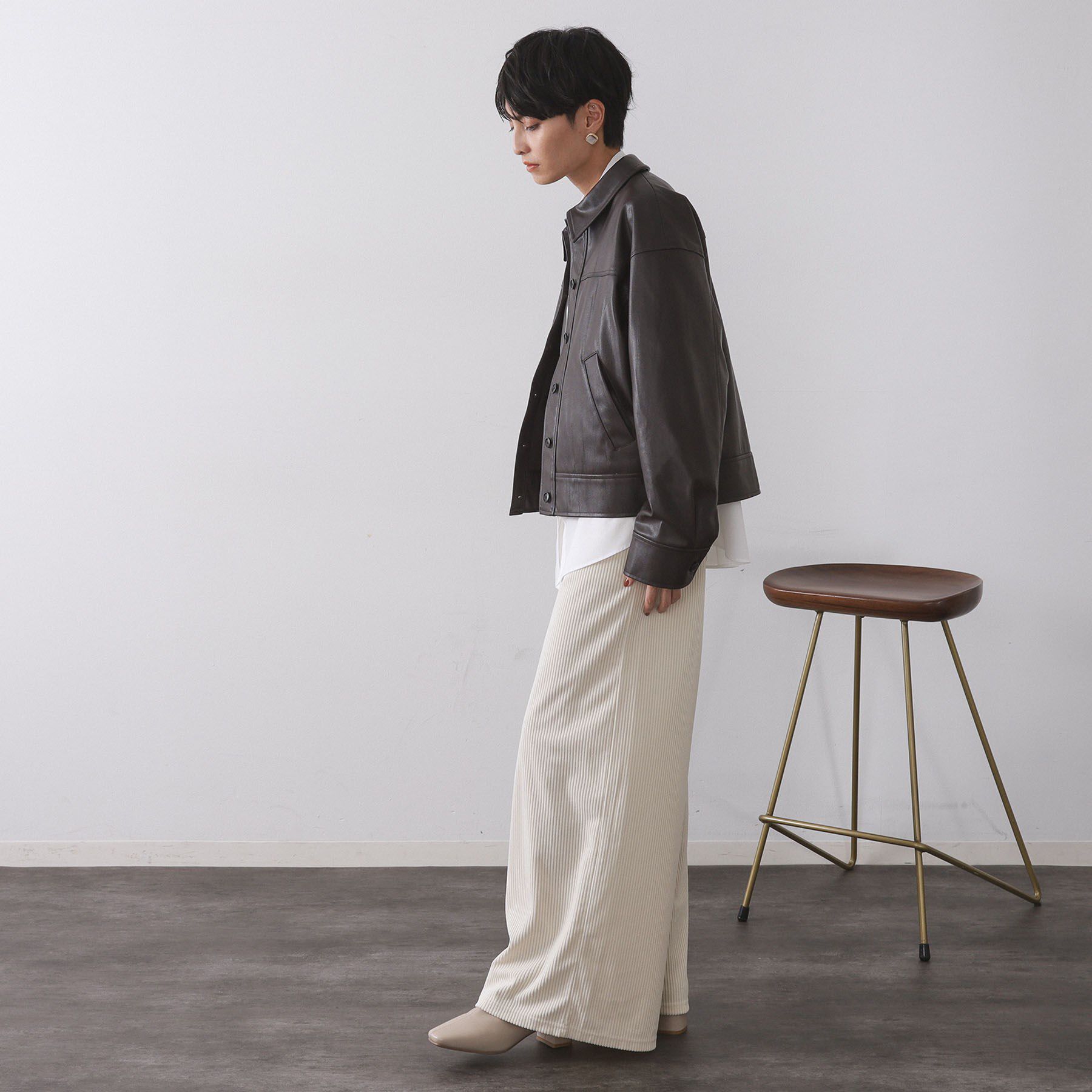 OPAQUE.CLIP「シンセティックレザー調ブルゾン【洗える】」|ブルゾン・スタジャン|