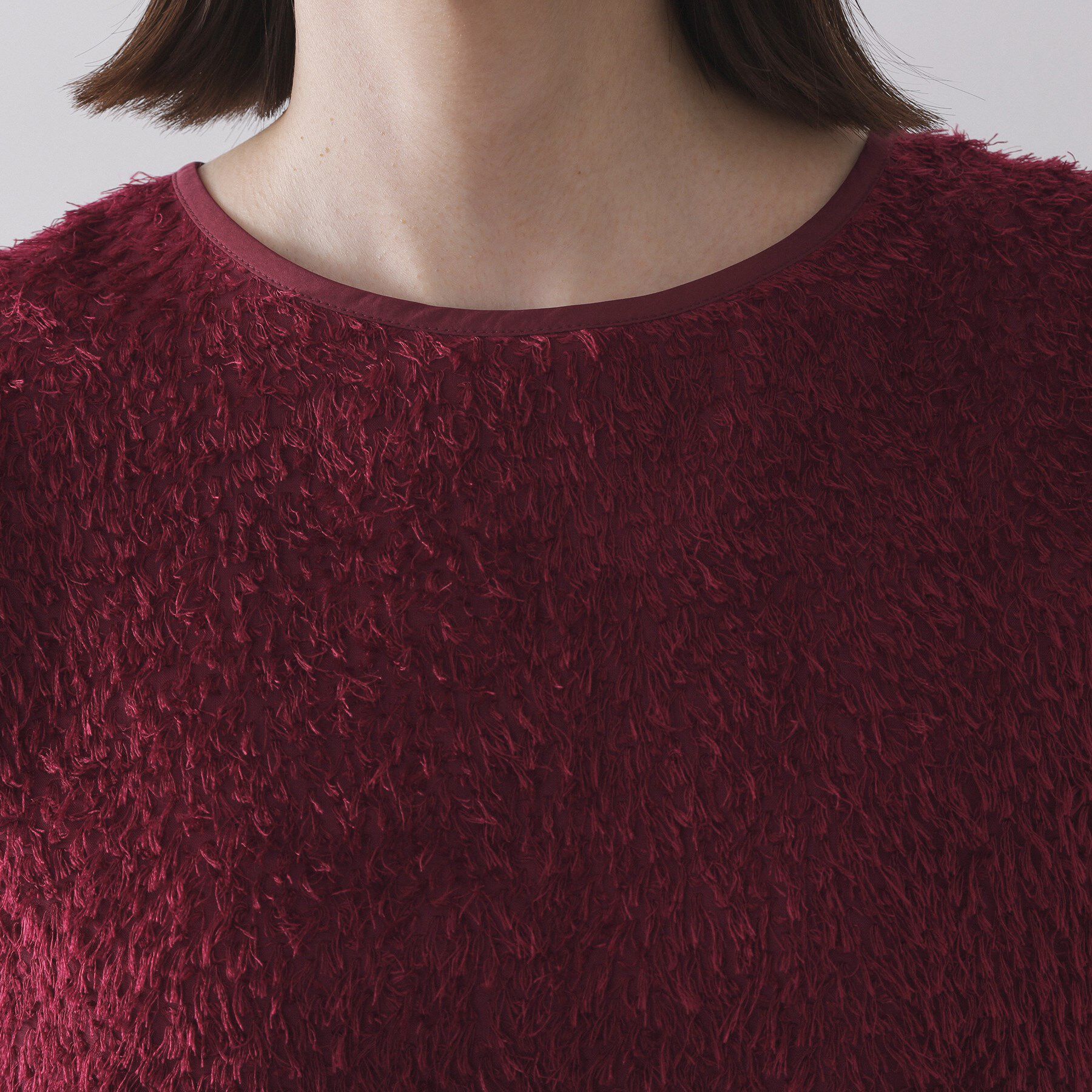 OPAQUE.CLIP「前後2WAY　シアーフリンジジャカードブラウス【洗濯機OK】」|シャツ・ブラウス|