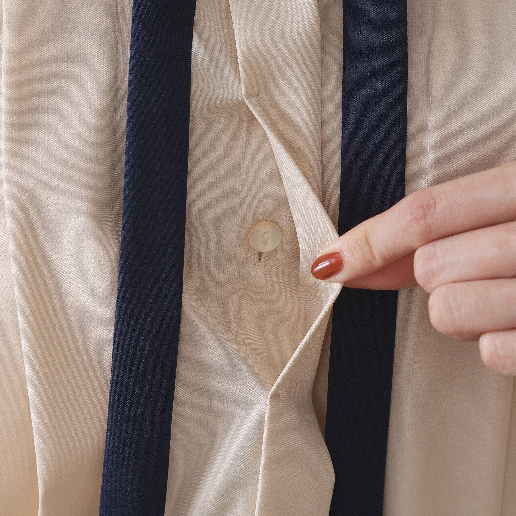 OPAQUE.CLIP「バイカラーボウタイブラウス【洗濯機OK】」|シャツ・ブラウス|