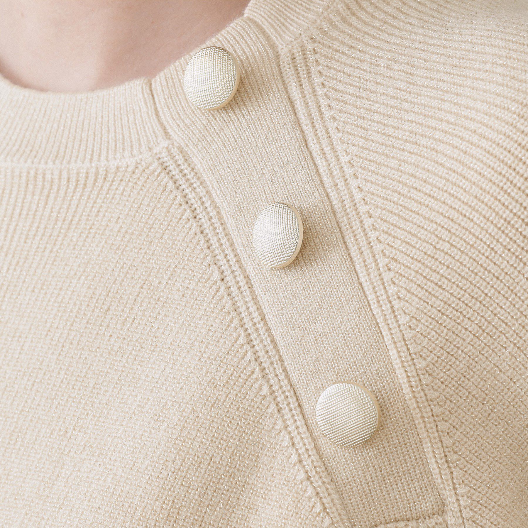 OPAQUE.CLIP「ボタンデザインラメニット【洗濯機OK】」|ニット・セーター|