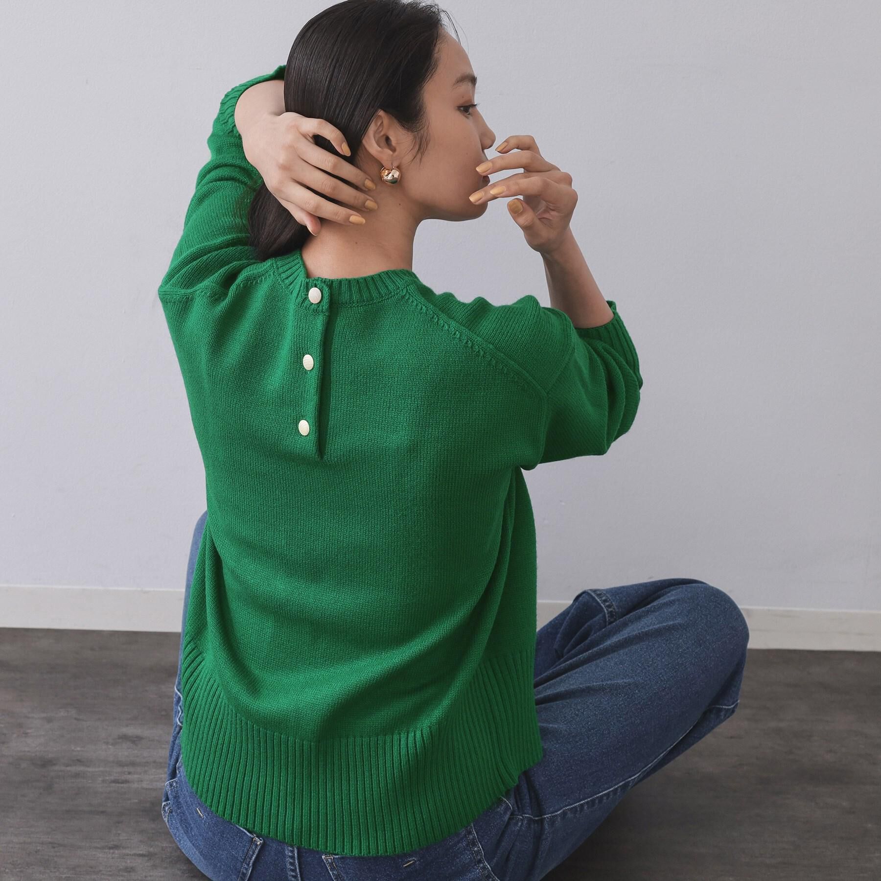 OPAQUE.CLIP「バックボタンリラクシーニット【洗濯機OK】」|ニット・セーター|