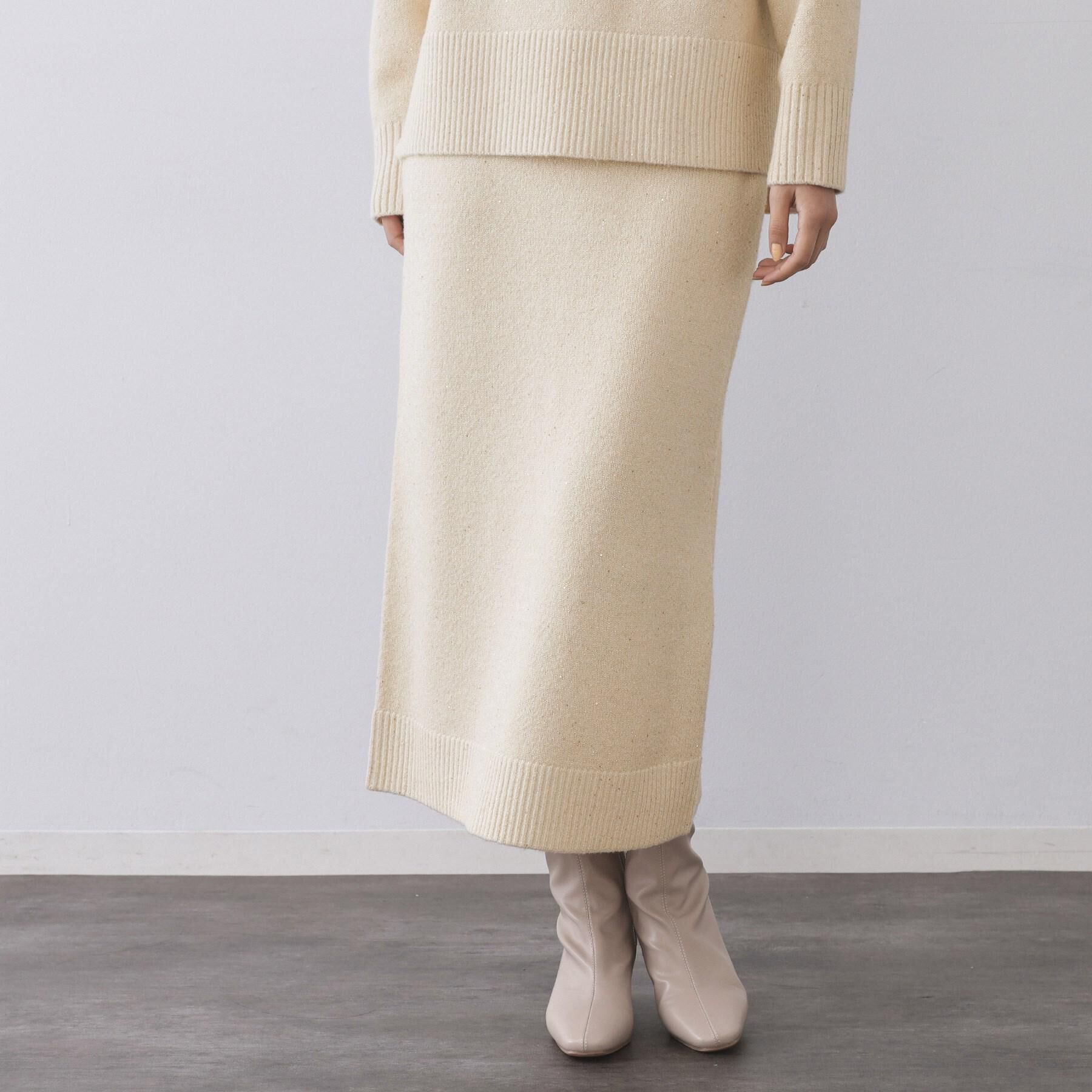 OPAQUE.CLIP「ラメスパンコールナロースカート/セットアップ対応可【洗濯機OK】」|スカート|