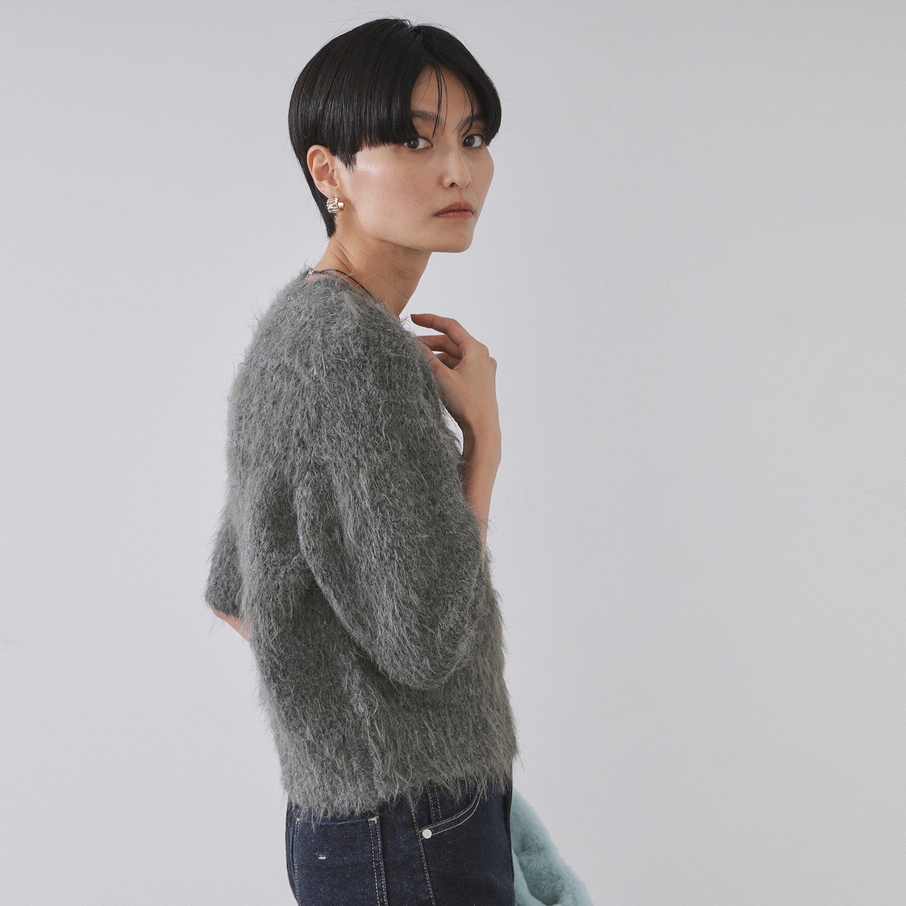 OPAQUE.CLIP「フェザーヤーンニット【洗濯機OK/抗ピル】」|ニット・セーター|