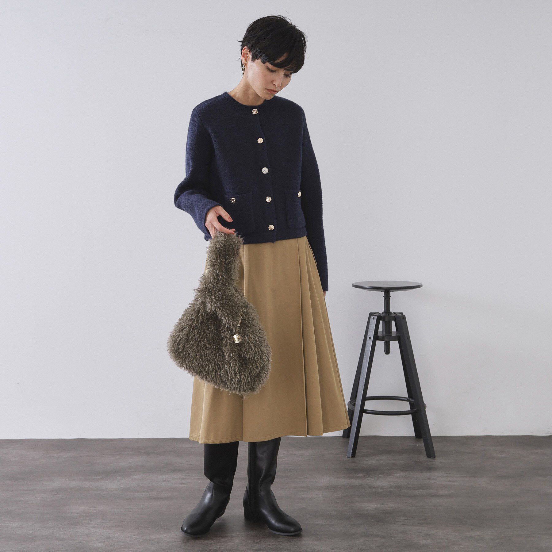 OPAQUE.CLIP「ラム風フェイクファーハンドバッグ」|ハンドバッグ|