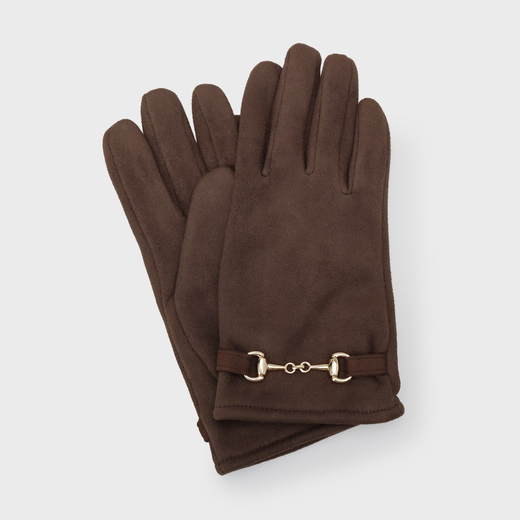 OPAQUE.CLIP「ビット付きフェイクスエードグローブ」|手袋|ブラウン(044)