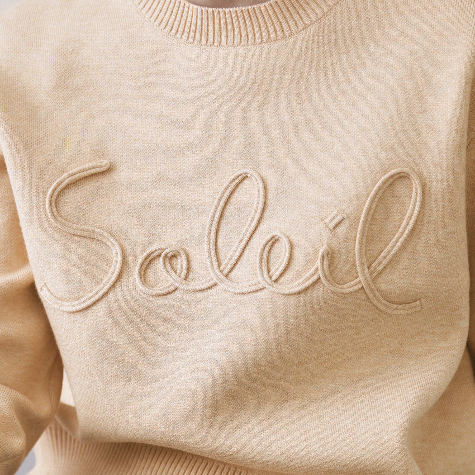 OPAQUE.CLIP「チェーン刺繍ロゴニット【洗濯機OK】」|ニット・セーター|