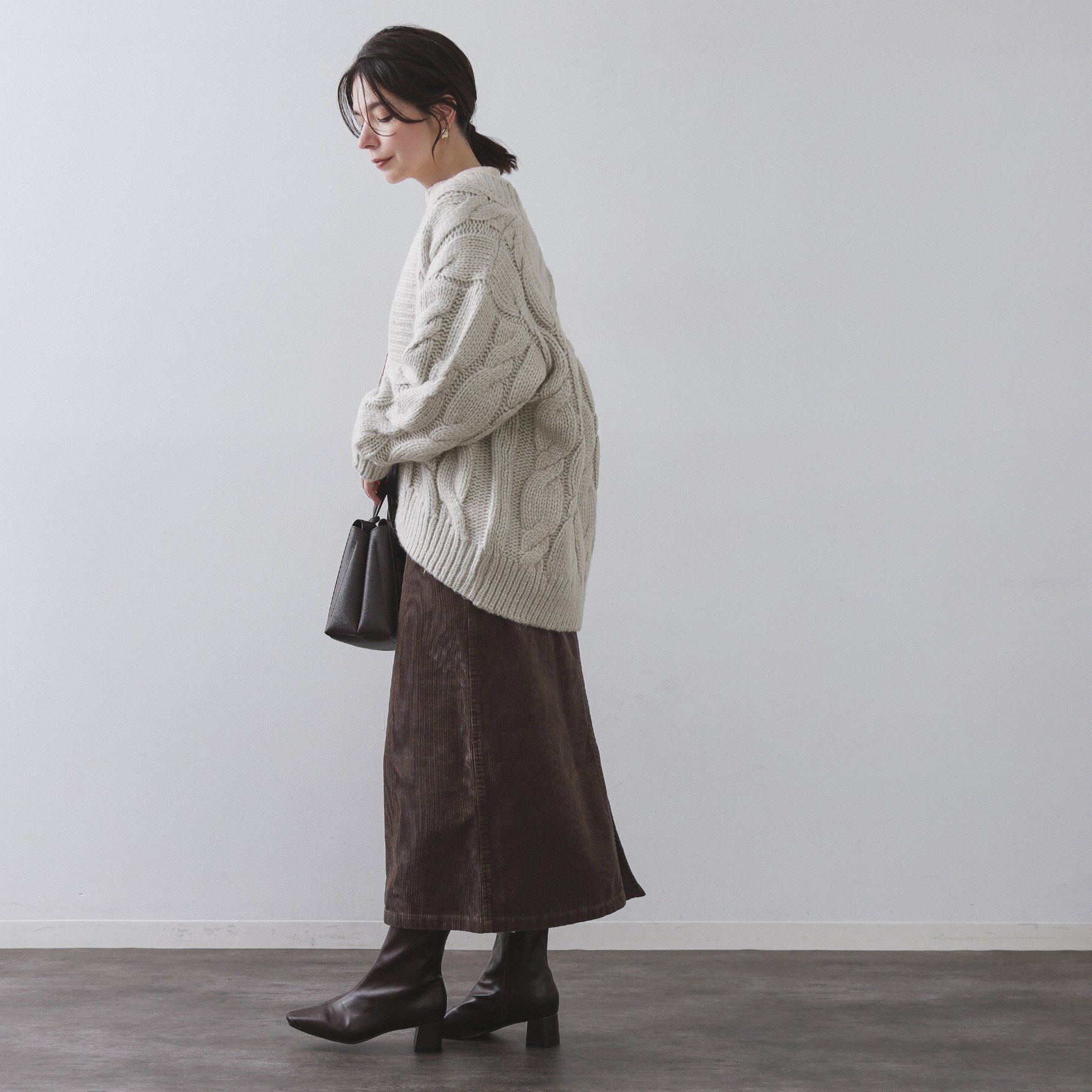 OPAQUE.CLIP「ケーブルローゲージニットカーディガン【洗濯機OK】」|カーディガン|