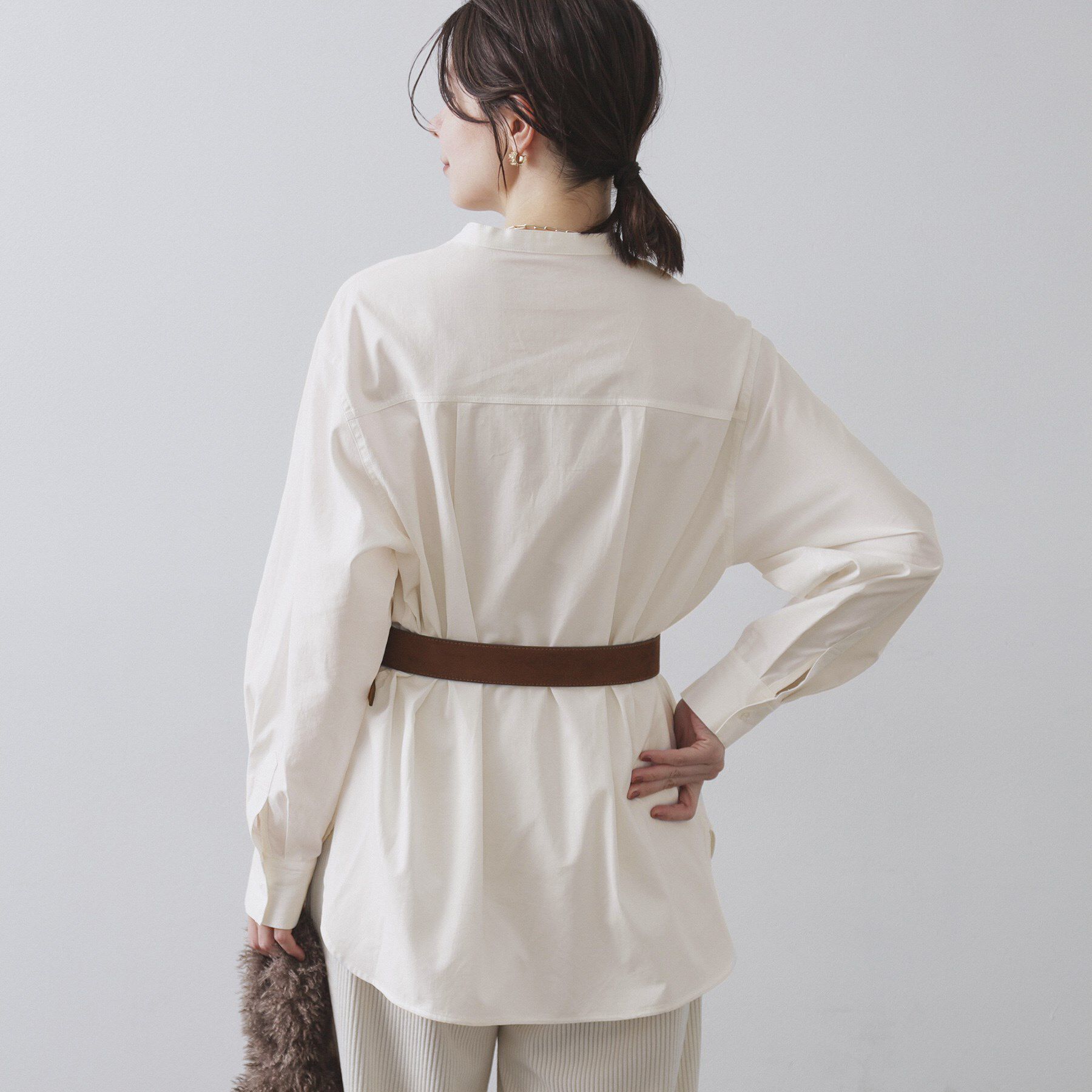 OPAQUE.CLIP「バンドカラーシャツ【洗濯機OK】」|シャツ・ブラウス|