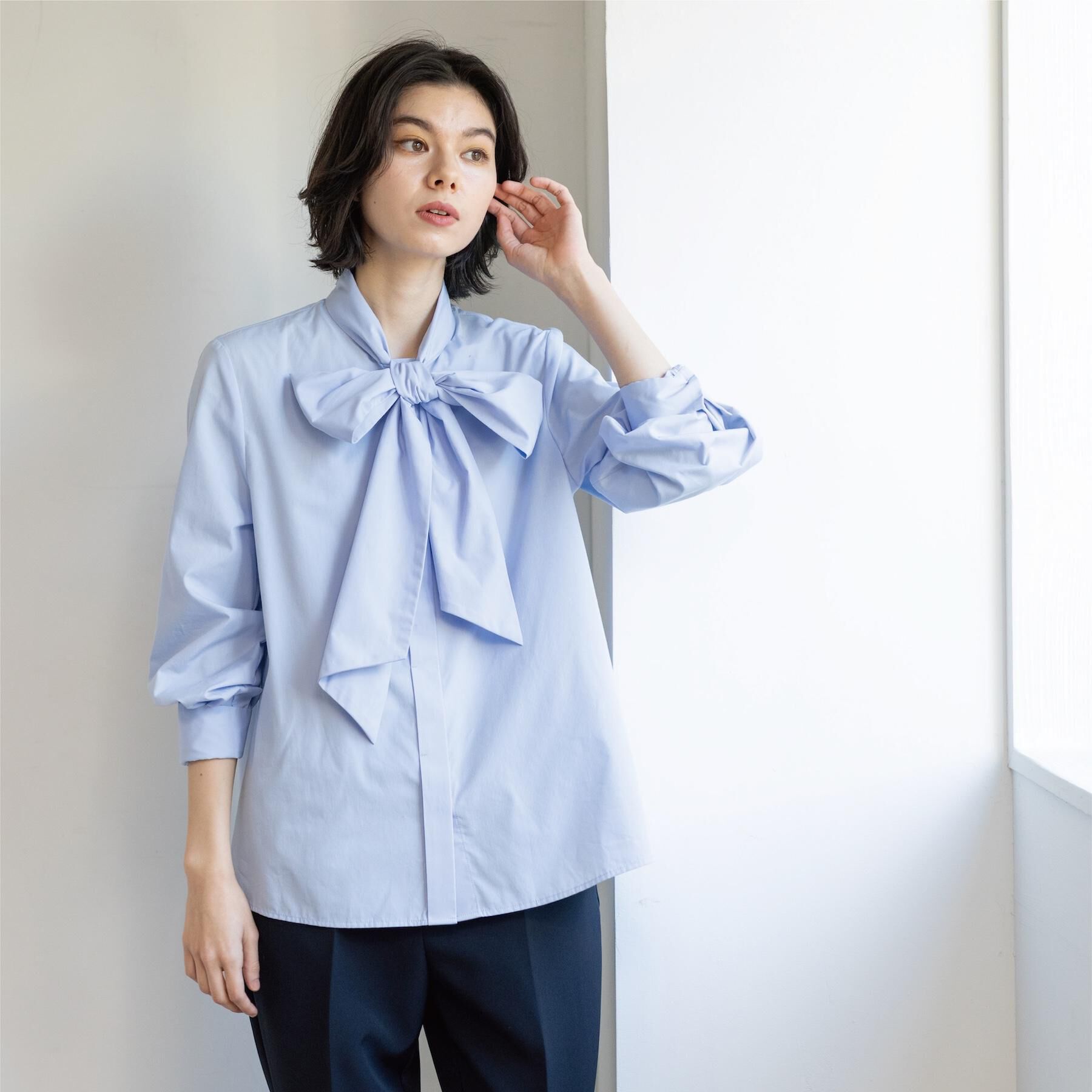 OPAQUE.CLIP「≪通勤・セレモニー対応≫ボウタイシャツブラウス【洗濯機OK】」|シャツ・ブラウス|
