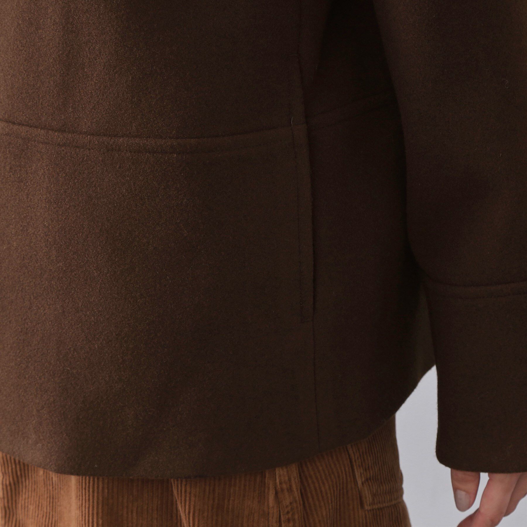 OPAQUE.CLIP「ウールライクメルトン ノーカラーコート【洗濯機OK】」|ノーカラーコート|