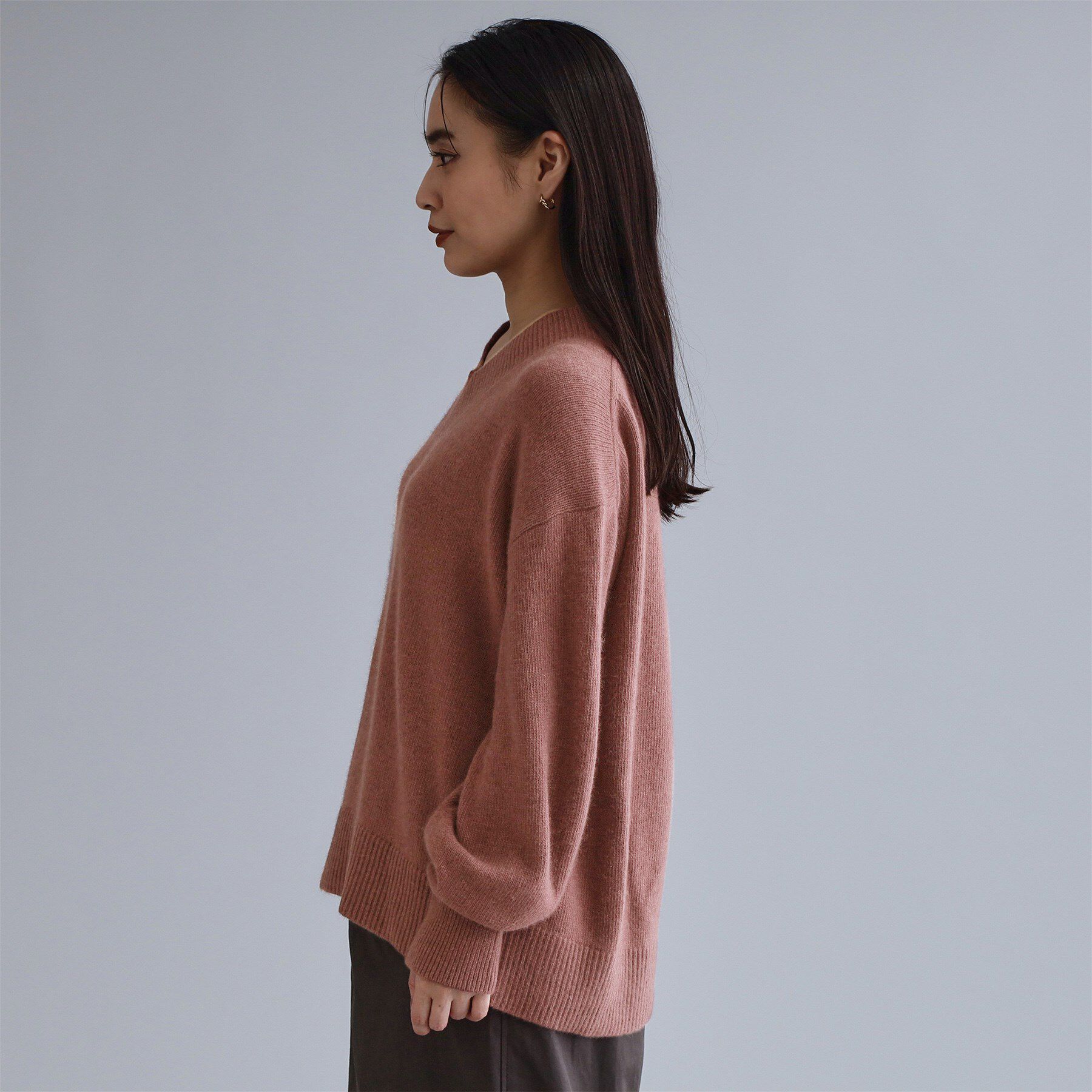 OPAQUE.CLIP「【es】フラッフィーウールVネックニット【洗濯機OK】」|ニット・セーター|