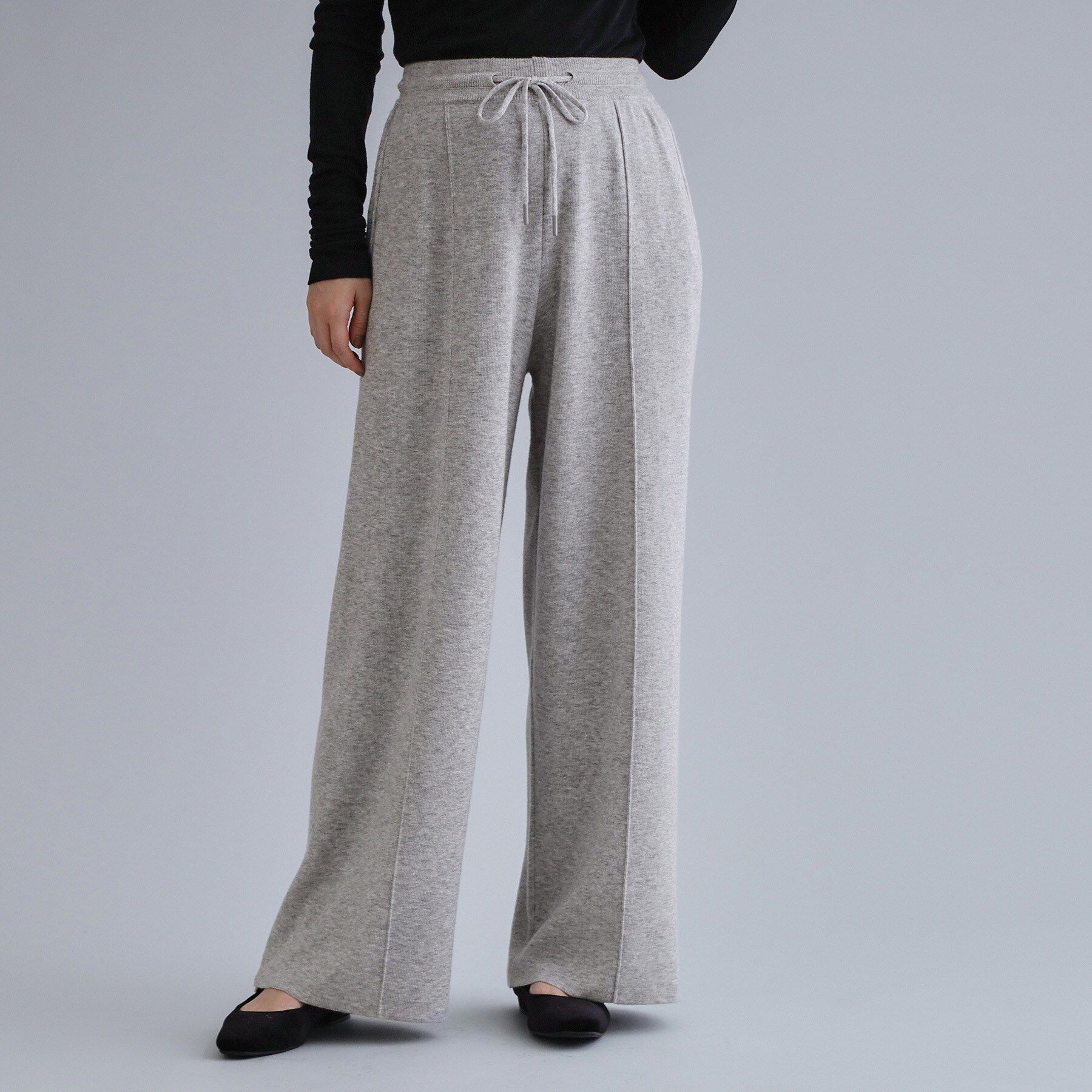 OPAQUE.CLIP「【es】ニットワイドパンツ【洗濯機OK】」|その他|グレー(012)