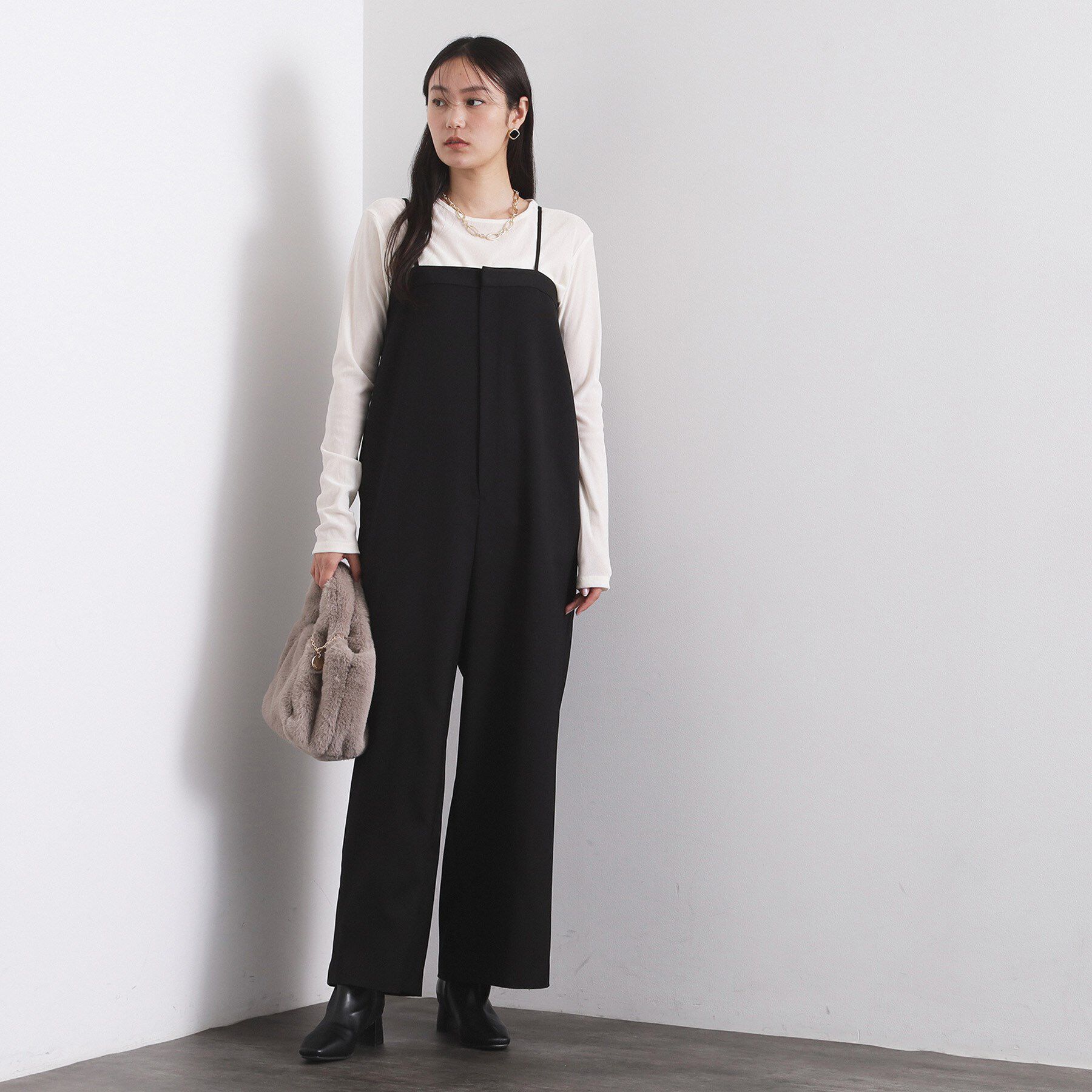 OPAQUE.CLIP「ベアサロペット【洗濯機OK】」|オールインワン|