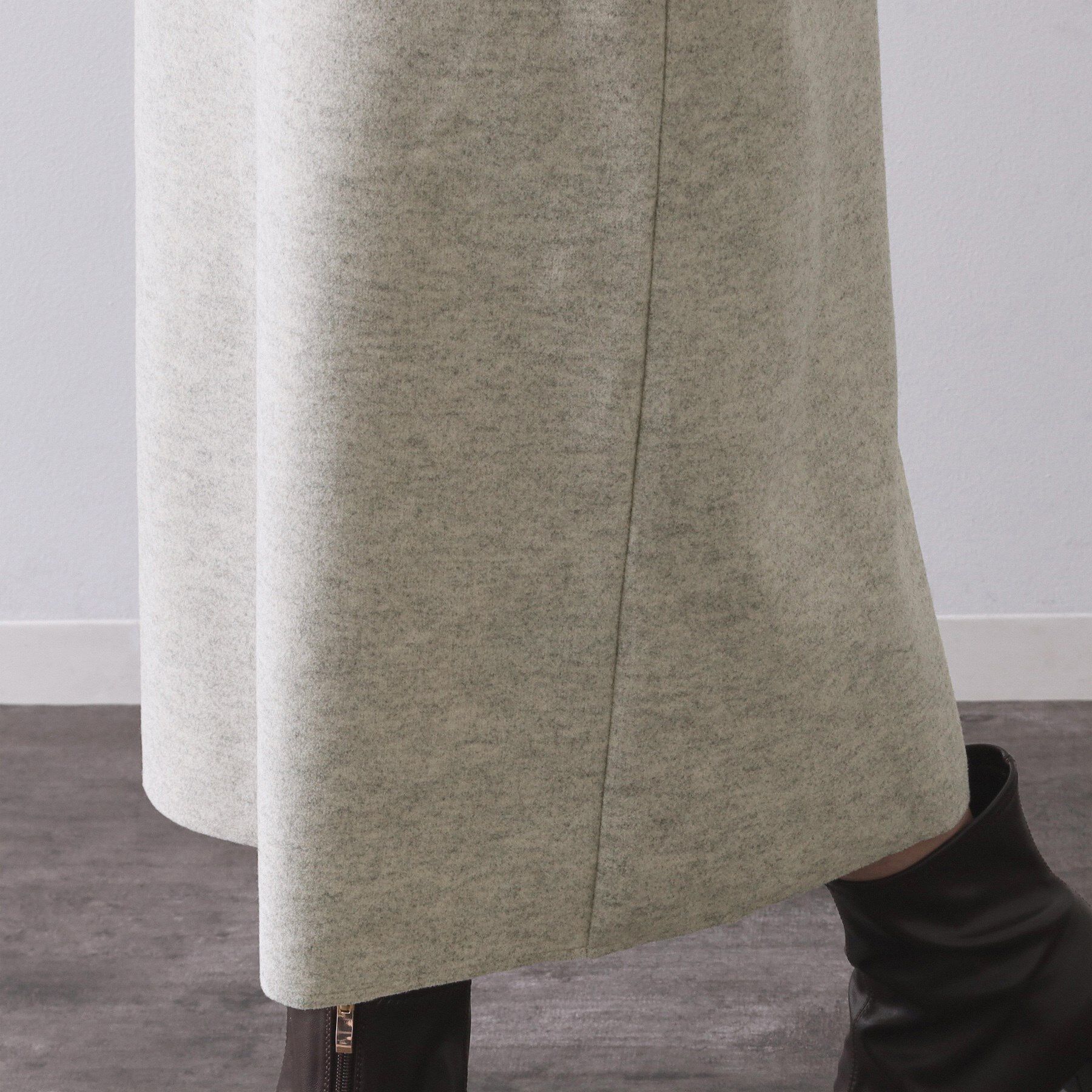 OPAQUE.CLIP「ストレッチメルトンキーネックワンピ【洗濯機OK】」|ワンピース|