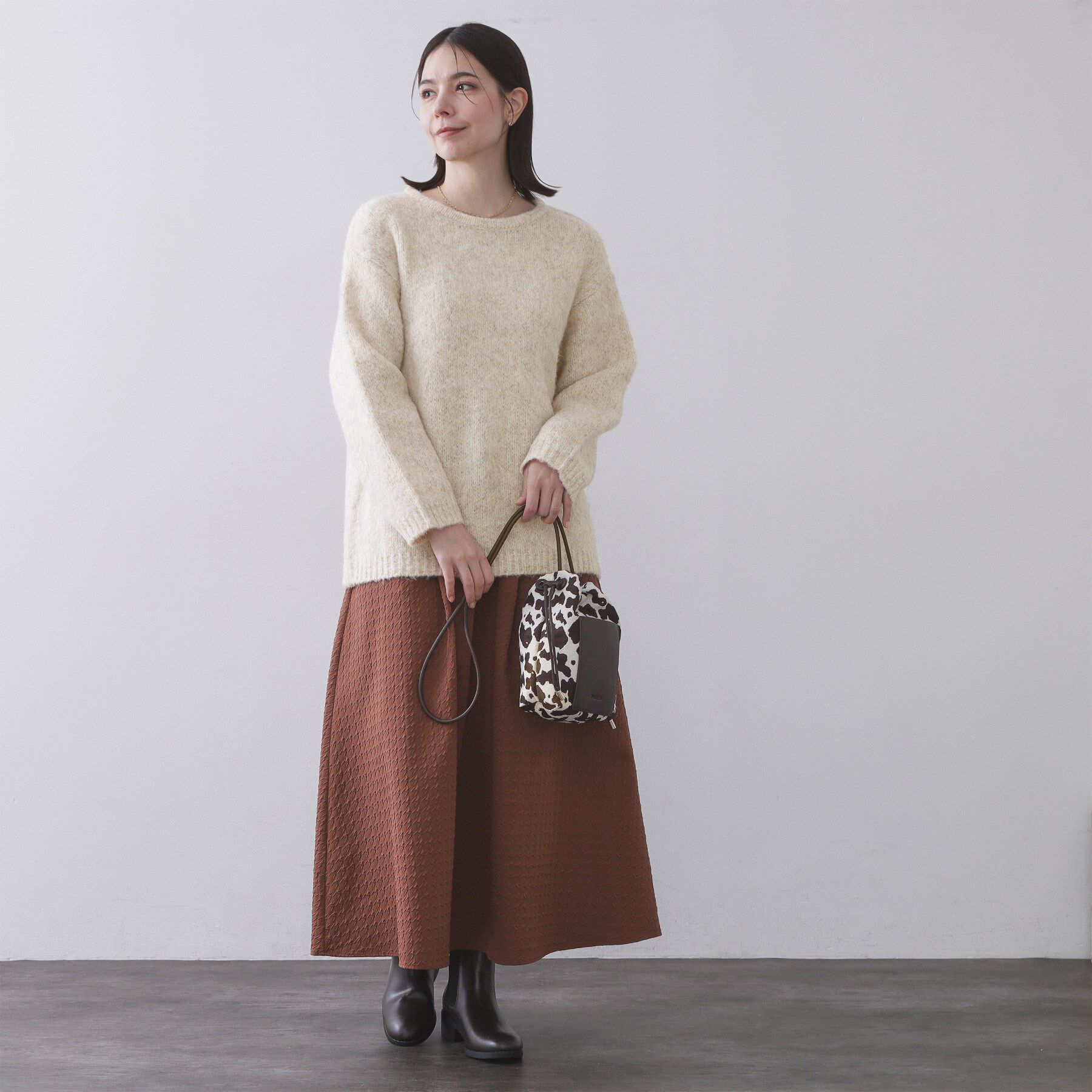 OPAQUE.CLIP「カラーMIXリラクシーミドルゲージニット【洗濯機OK】」|ニット・セーター|