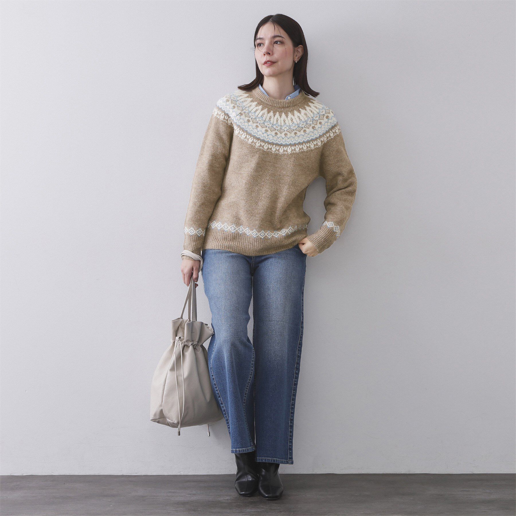 OPAQUE.CLIP「ノルディック調ニット【洗濯機OK】」|ニット・セーター|