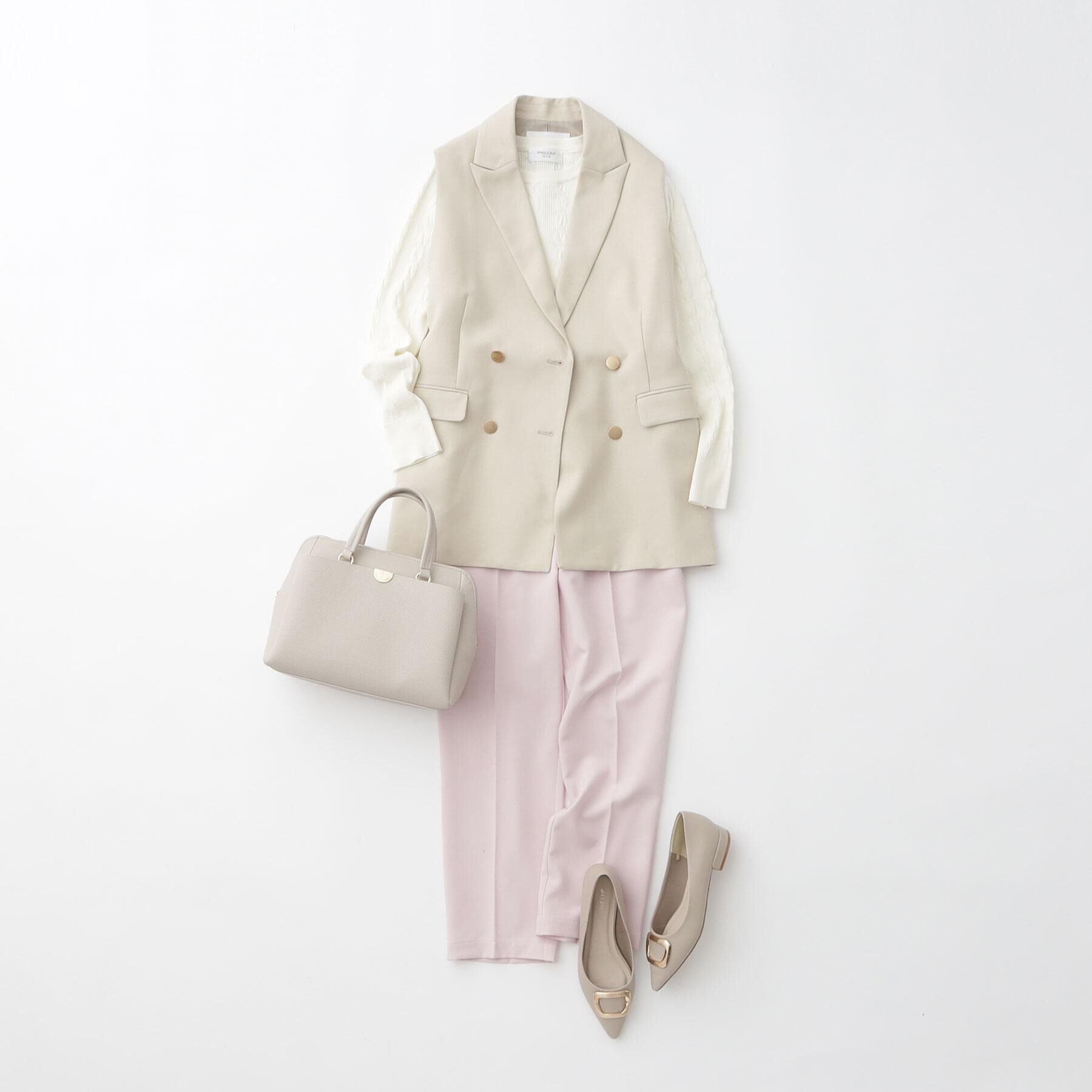 OPAQUE.CLIP「金ボタンダブルブレストテーラードジレ/セットアップ対応【洗える】《S～LL》」|ベスト・ジレ|