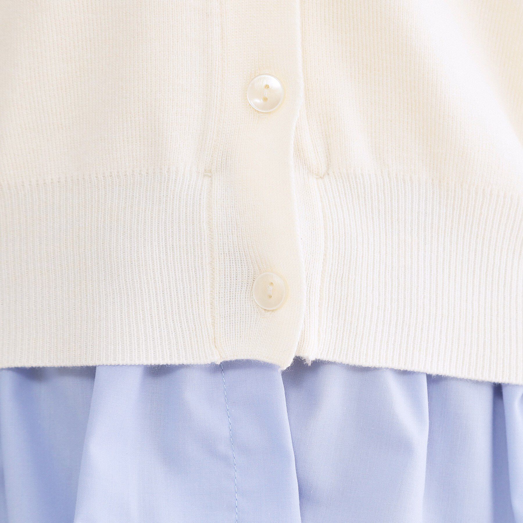 OPAQUE.CLIP「ポロ衿シャツドッキングニット【洗濯機OK】」|カーディガン|