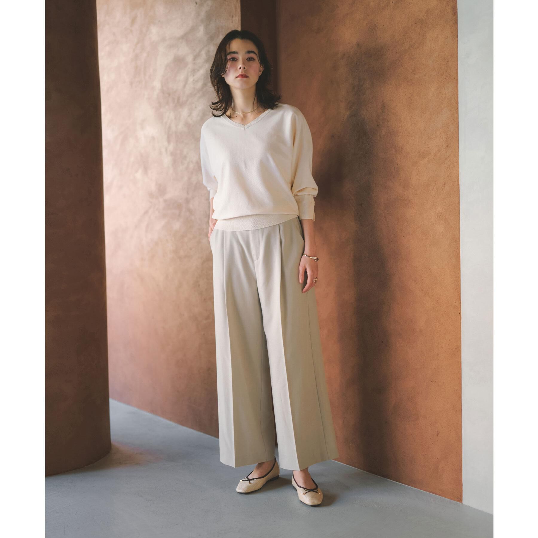 OPAQUE.CLIP「リラクシードルマンスリーブニット【洗濯機OK/抗ピル】」|ニット・セーター|