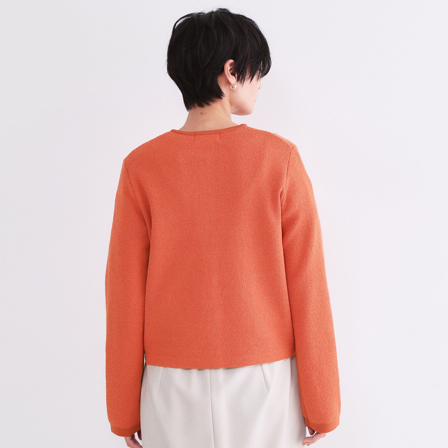 OPAQUE.CLIP「ブークレ金ボタンニットカーディガン【洗濯機OK】」|カーディガン|