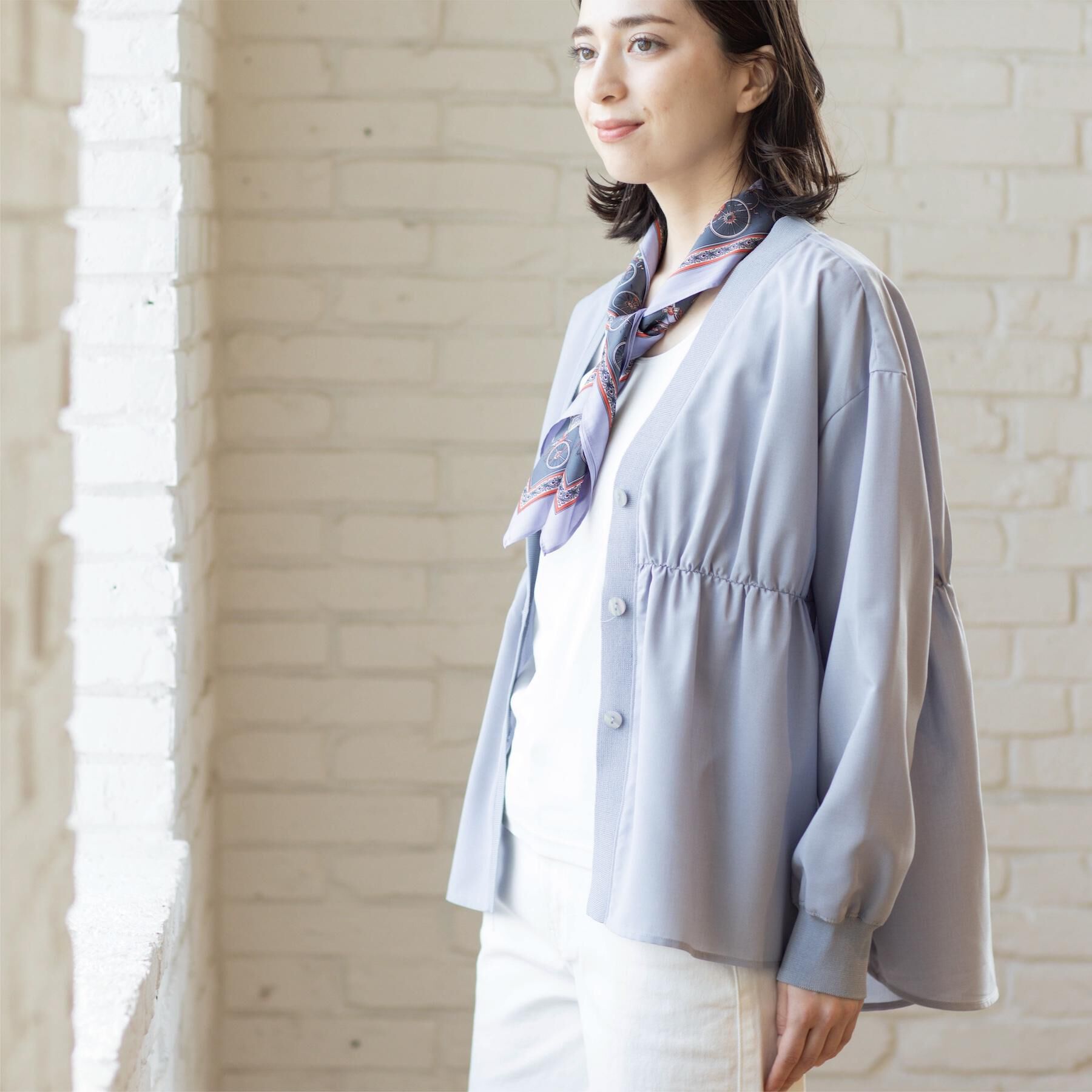 OPAQUE.CLIP「ブラウス風Vネックカーディガン【洗濯機OK】」|カーディガン|