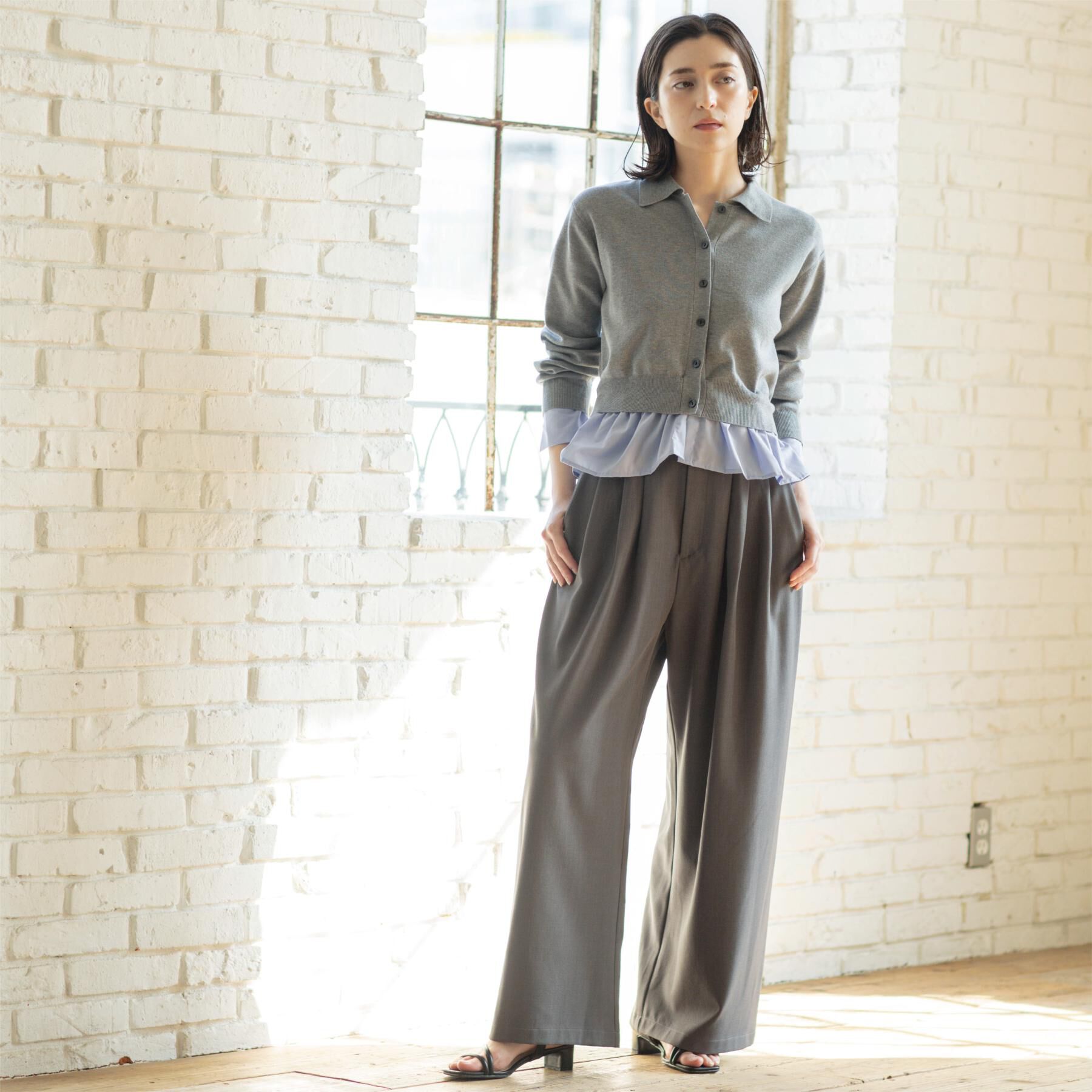 OPAQUE.CLIP「美脚ストレッチ イージータックワイドパンツ【洗濯機OK】」|その他|