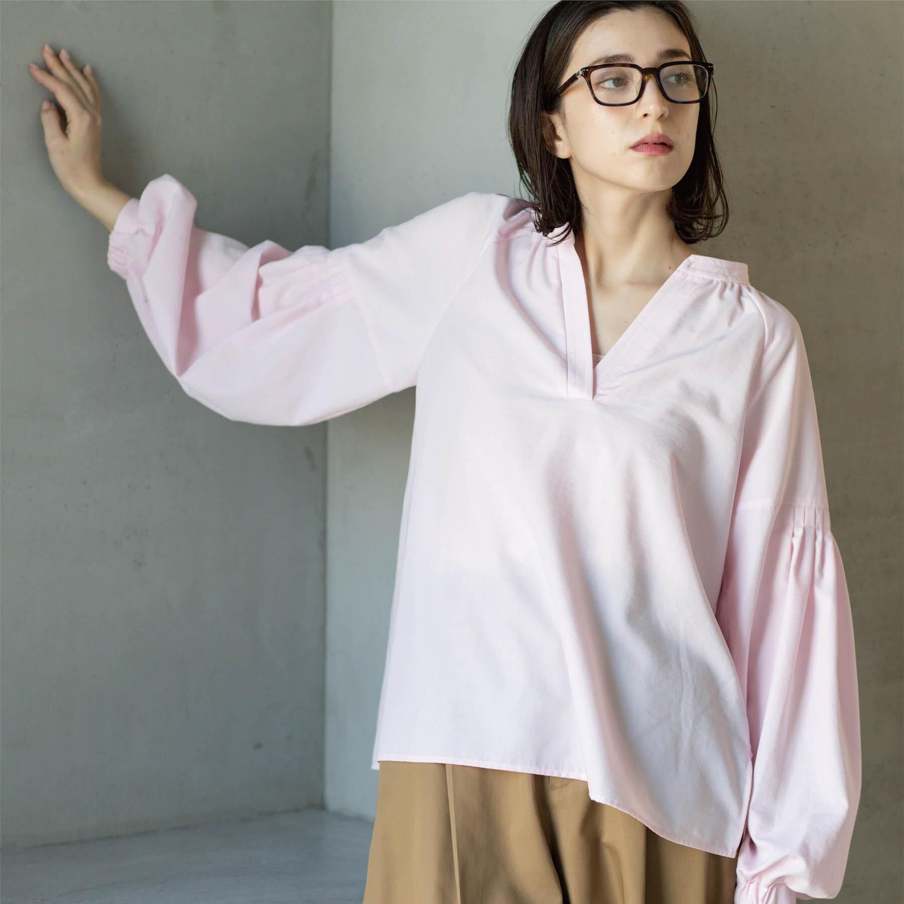 OPAQUE.CLIP「スキッパーボリュームスリーブブラウス【洗濯機OK】」|シャツ・ブラウス|