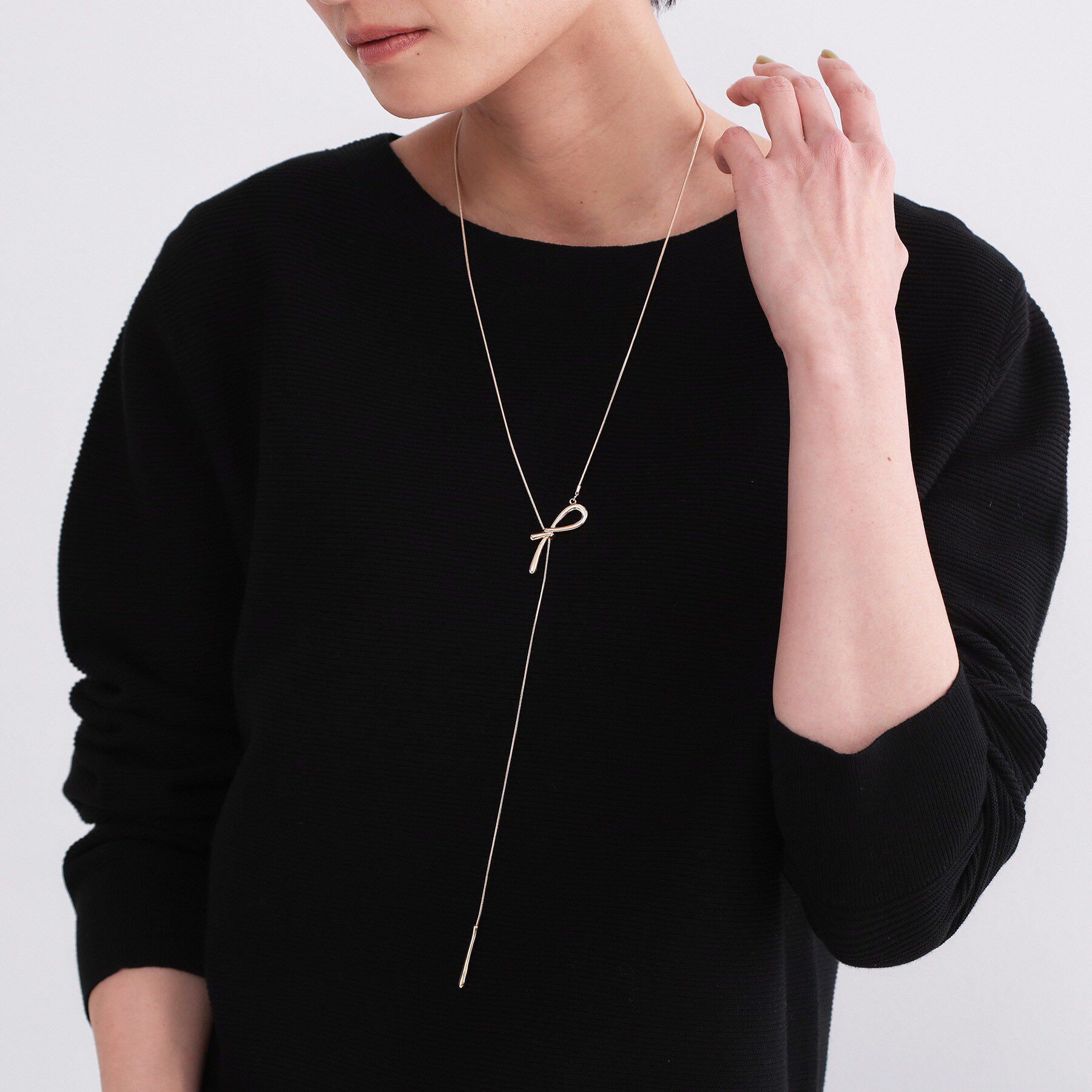 OPAQUE.CLIP「ニュアンスリボン スライドネックレス」|ネックレス|